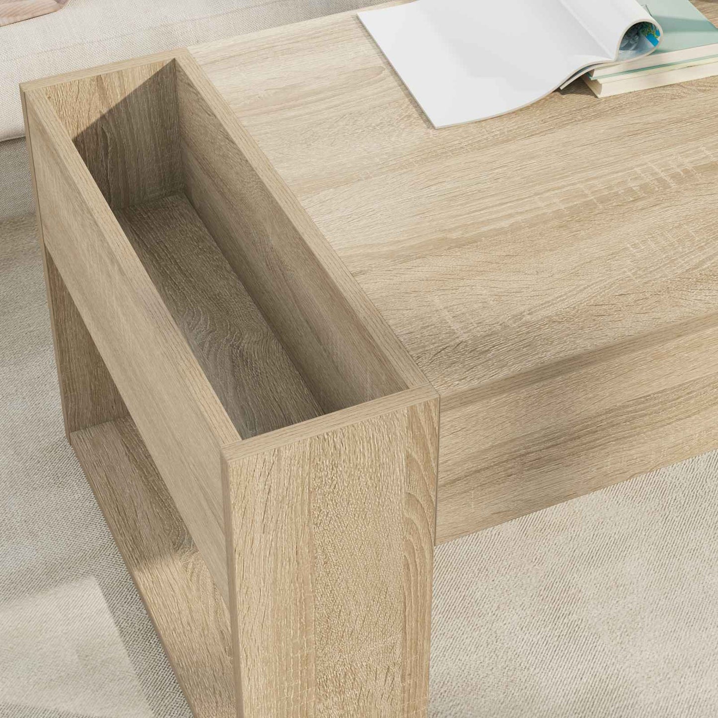 Salontafel Sonoma Eiken 110 x 50 x 41 cm Bewerkt hout is nu te koop bij PeponiXL, paradijselijk wonen!