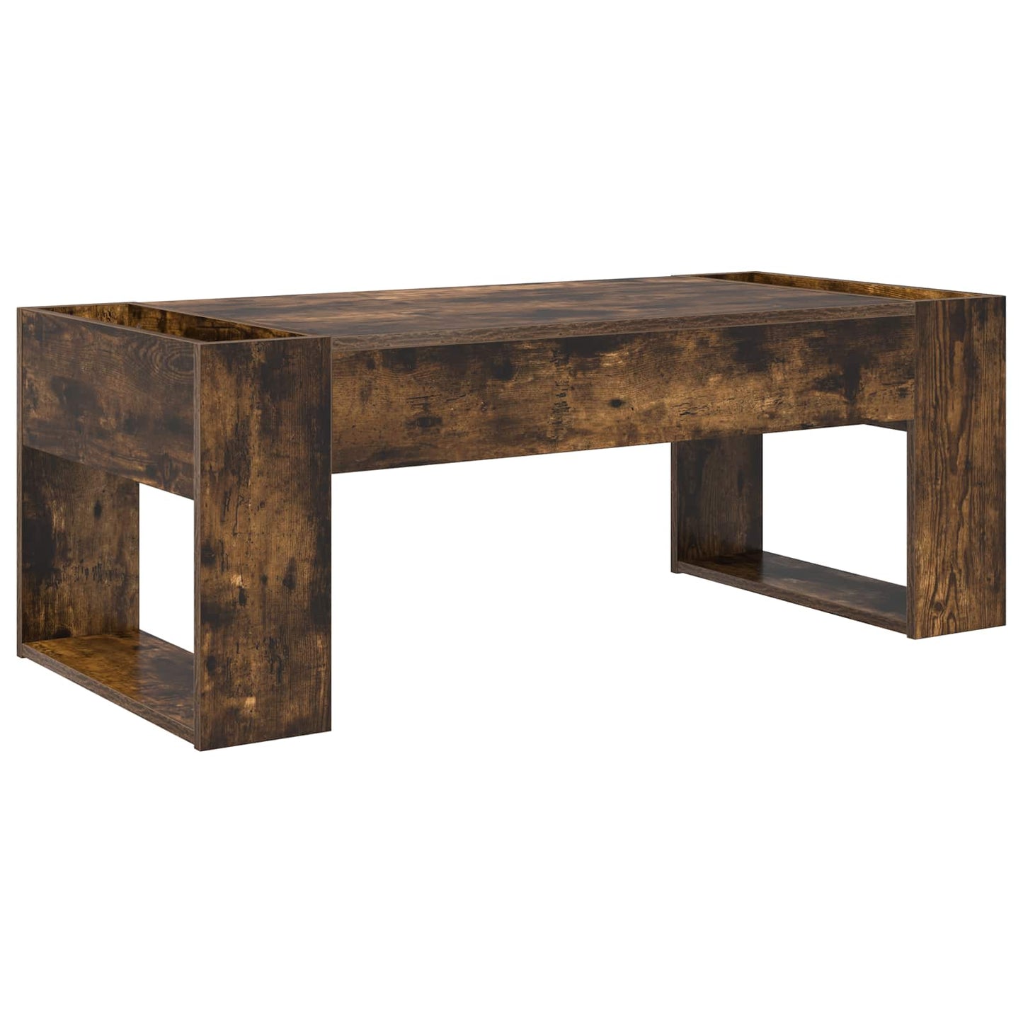 Salontafel Gerookt eiken 110 x 50 x 41 cm Bewerkt hout is nu te koop bij PeponiXL, paradijselijk wonen!