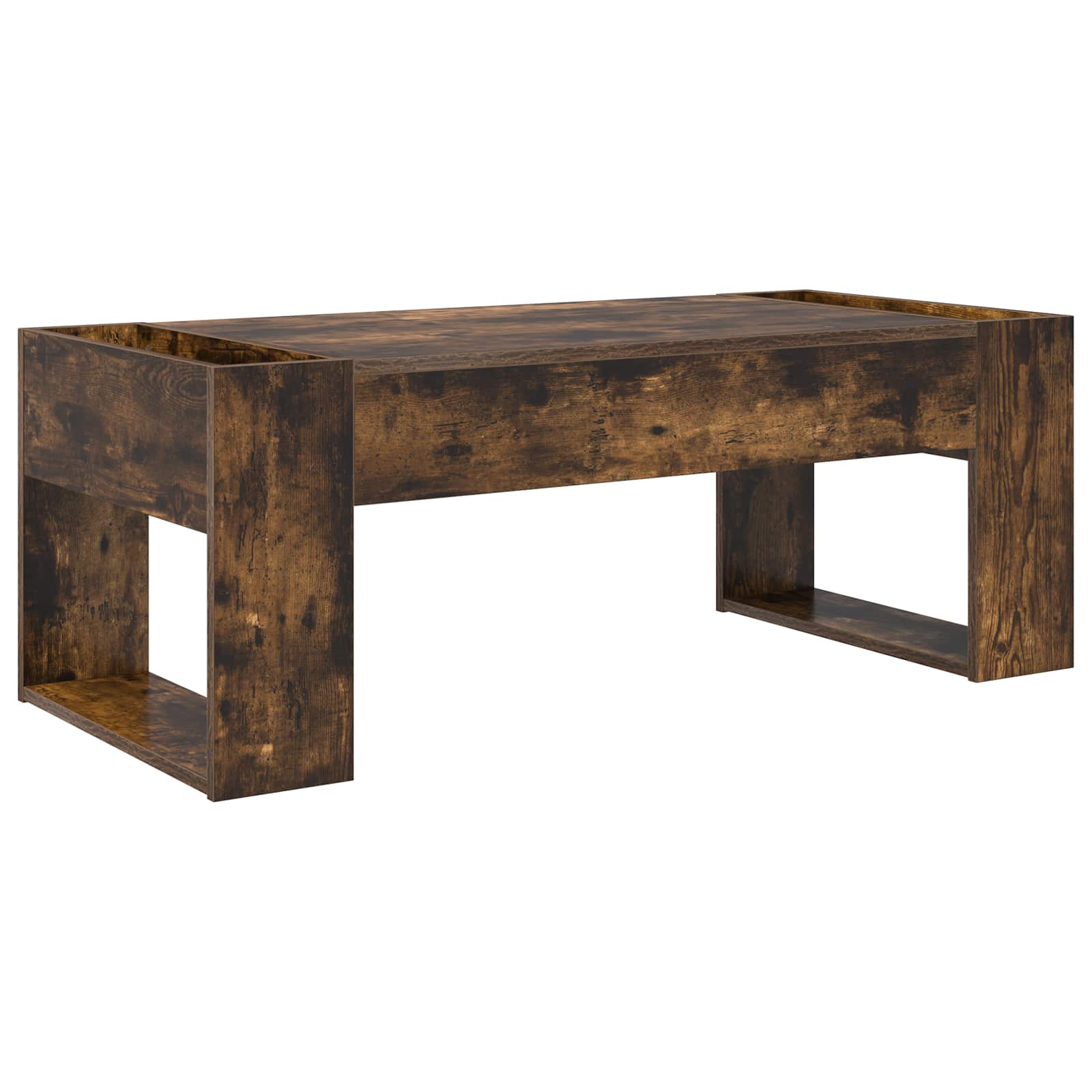 Salontafel Gerookt eiken 110 x 50 x 41 cm Bewerkt hout is nu te koop bij PeponiXL, paradijselijk wonen!