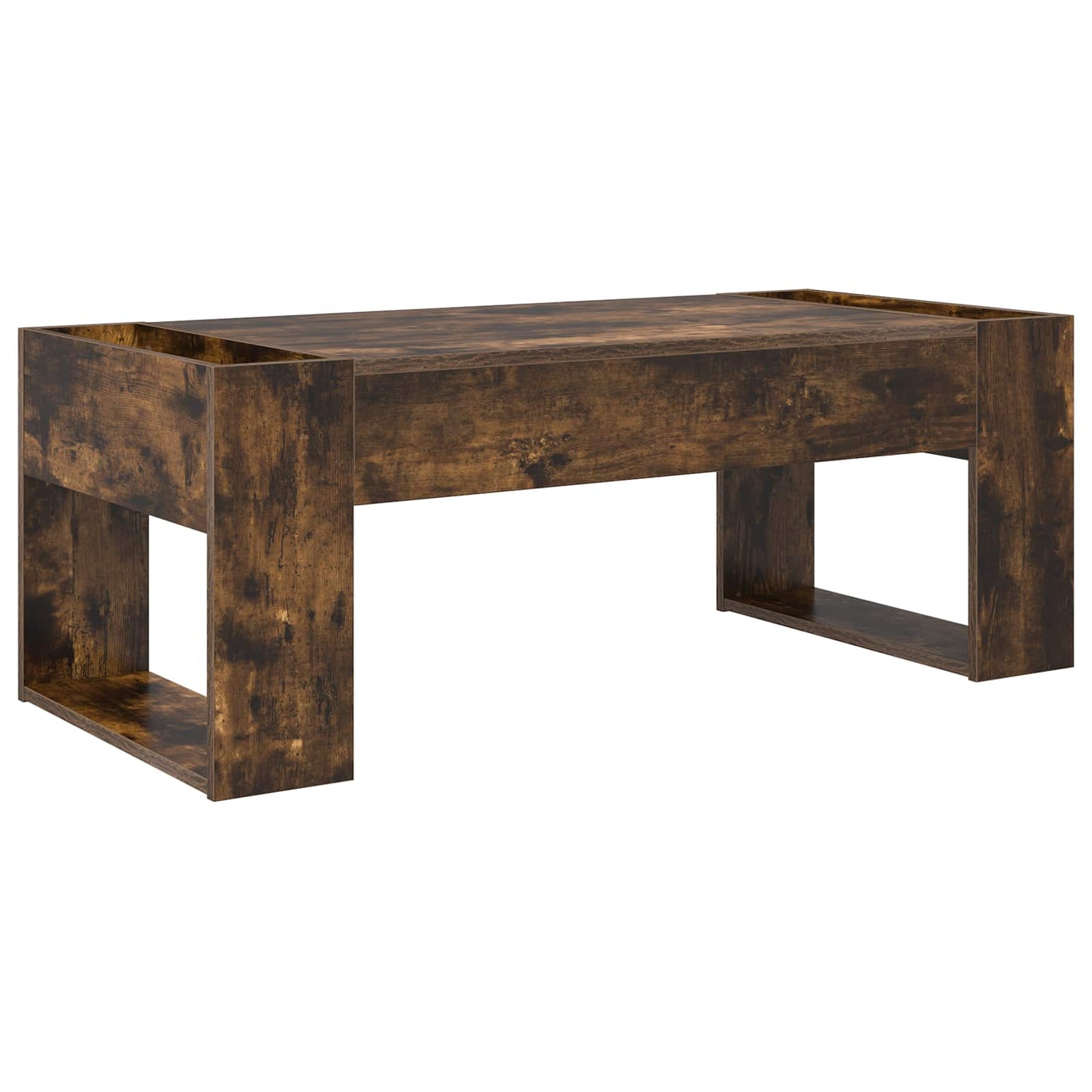 Salontafel Gerookt eiken 110 x 50 x 41 cm Bewerkt hout is nu te koop bij PeponiXL, paradijselijk wonen!