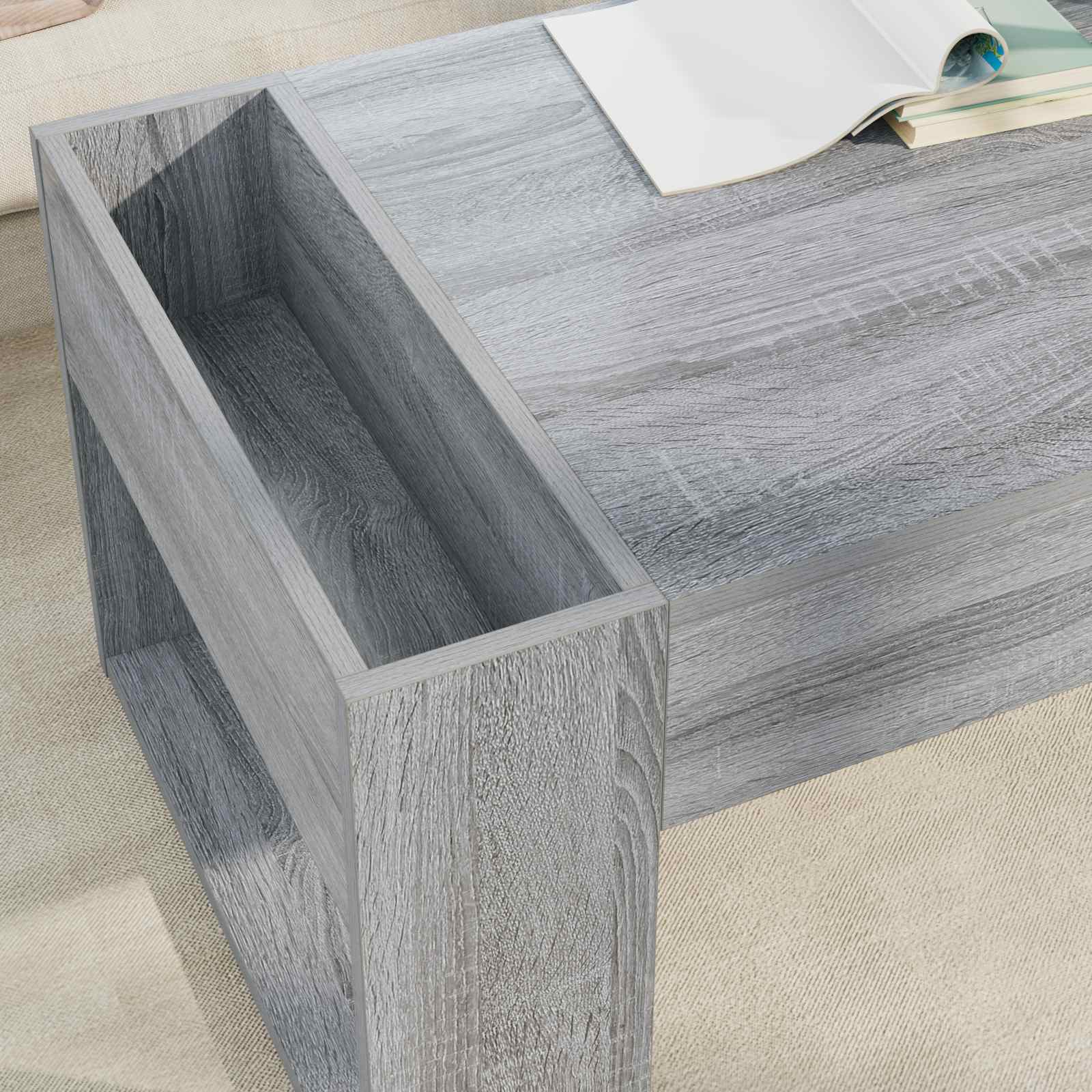 Salontafel Grijs Sonoma 110 x 50 x 41 cm Bewerkt hout is nu te koop bij PeponiXL, paradijselijk wonen!