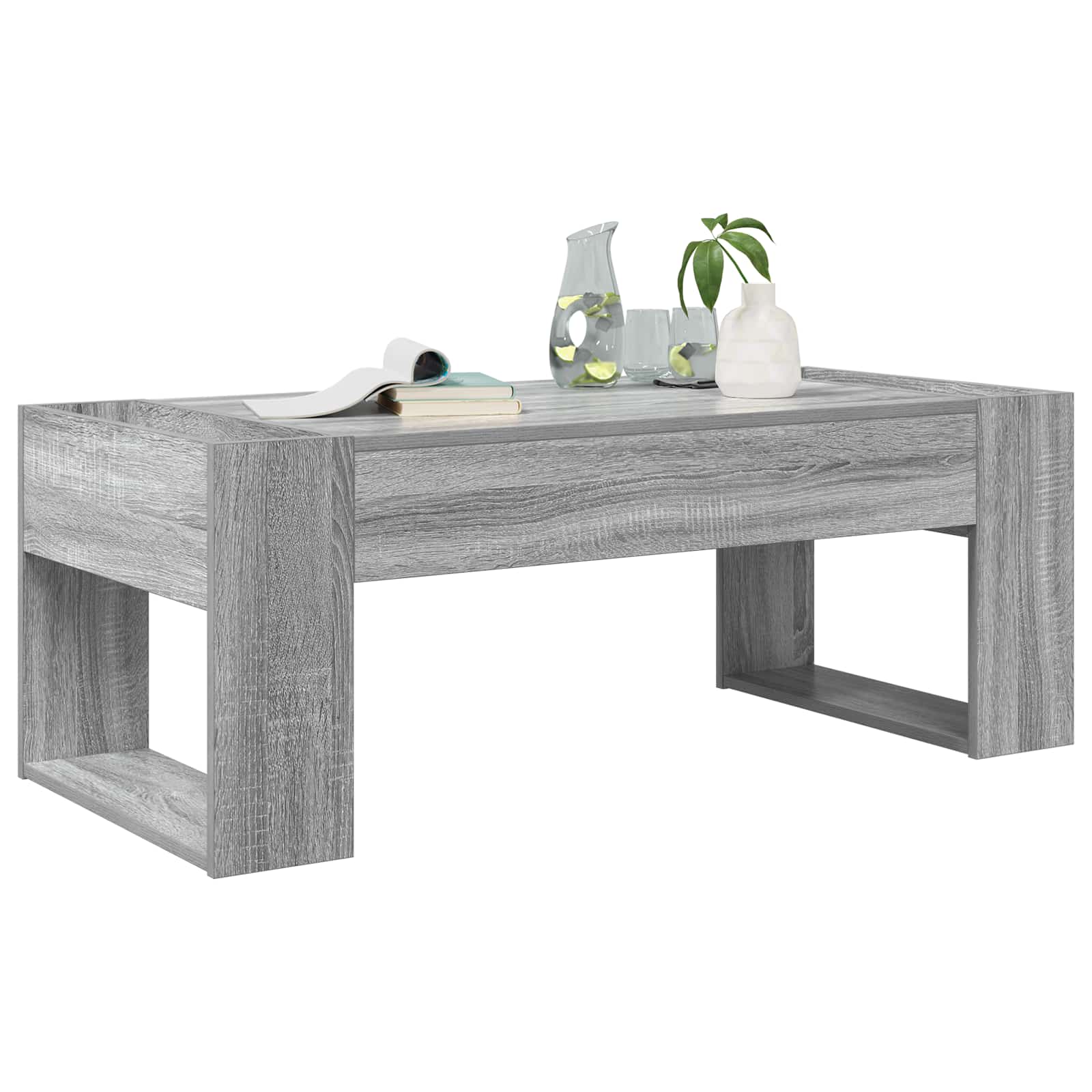 Salontafel Grijs Sonoma 110 x 50 x 41 cm Bewerkt hout is nu te koop bij PeponiXL, paradijselijk wonen!