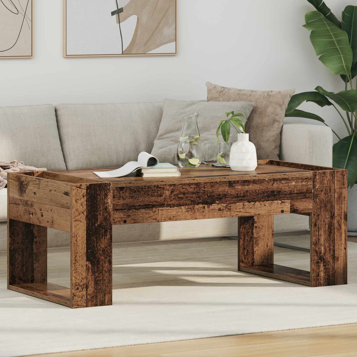 Salontafel Oudhout 110 x 50 x 41 cm Bewerkt hout is nu te koop bij PeponiXL, paradijselijk wonen!