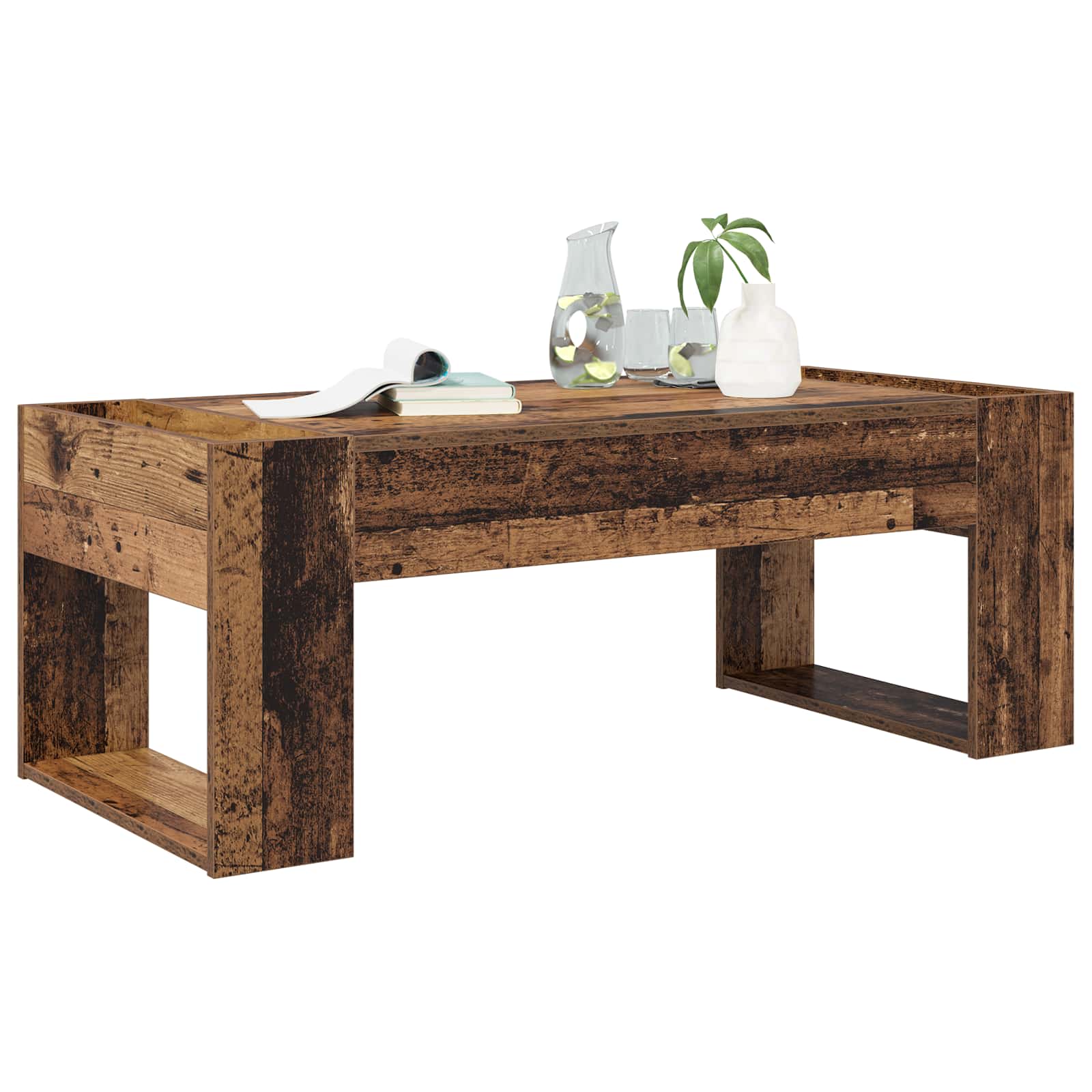 Salontafel Oudhout 110 x 50 x 41 cm Bewerkt hout is nu te koop bij PeponiXL, paradijselijk wonen!