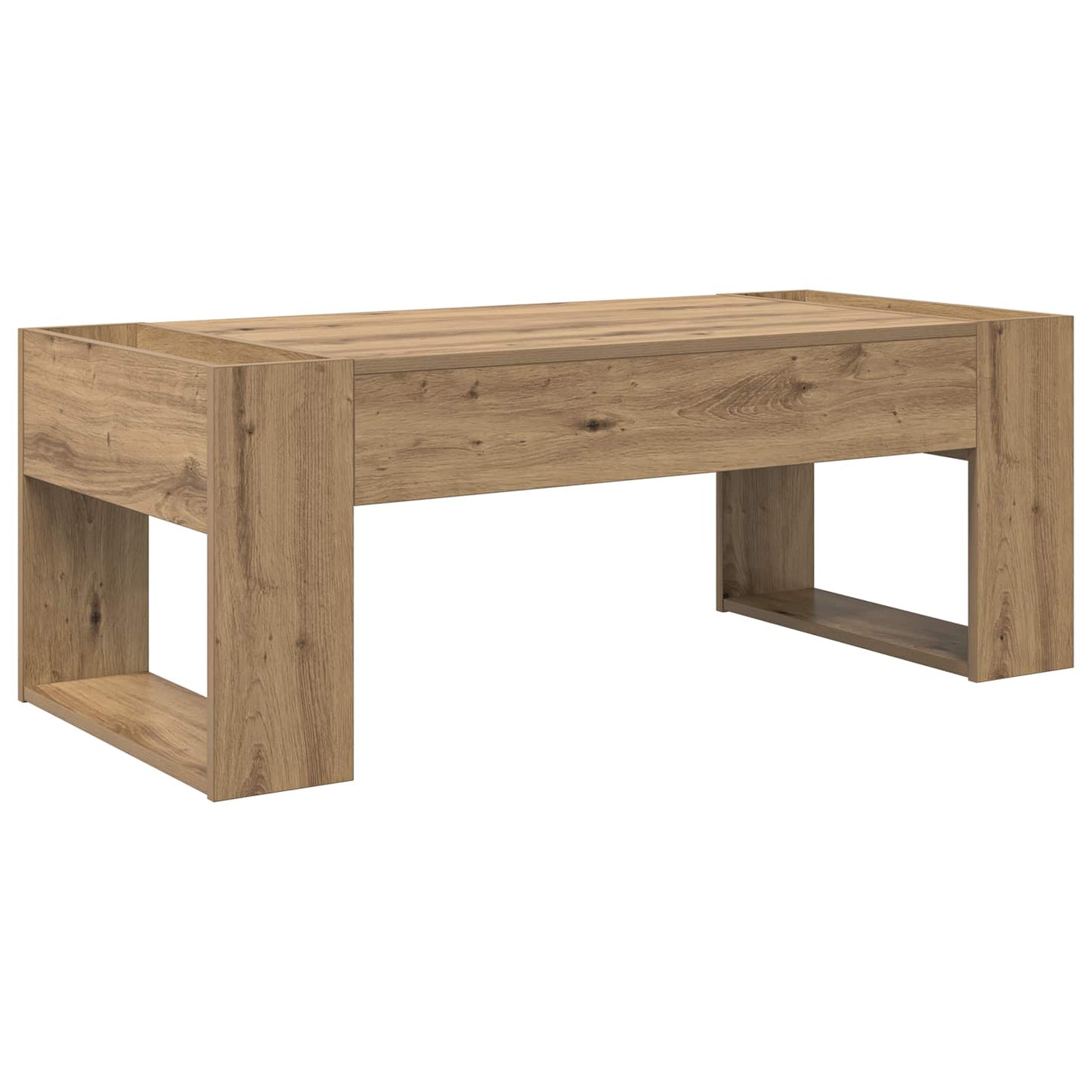 Salontafel Artisan Eiken 110 x 50 x 41 cm Bewerkt hout is nu te koop bij PeponiXL, paradijselijk wonen!