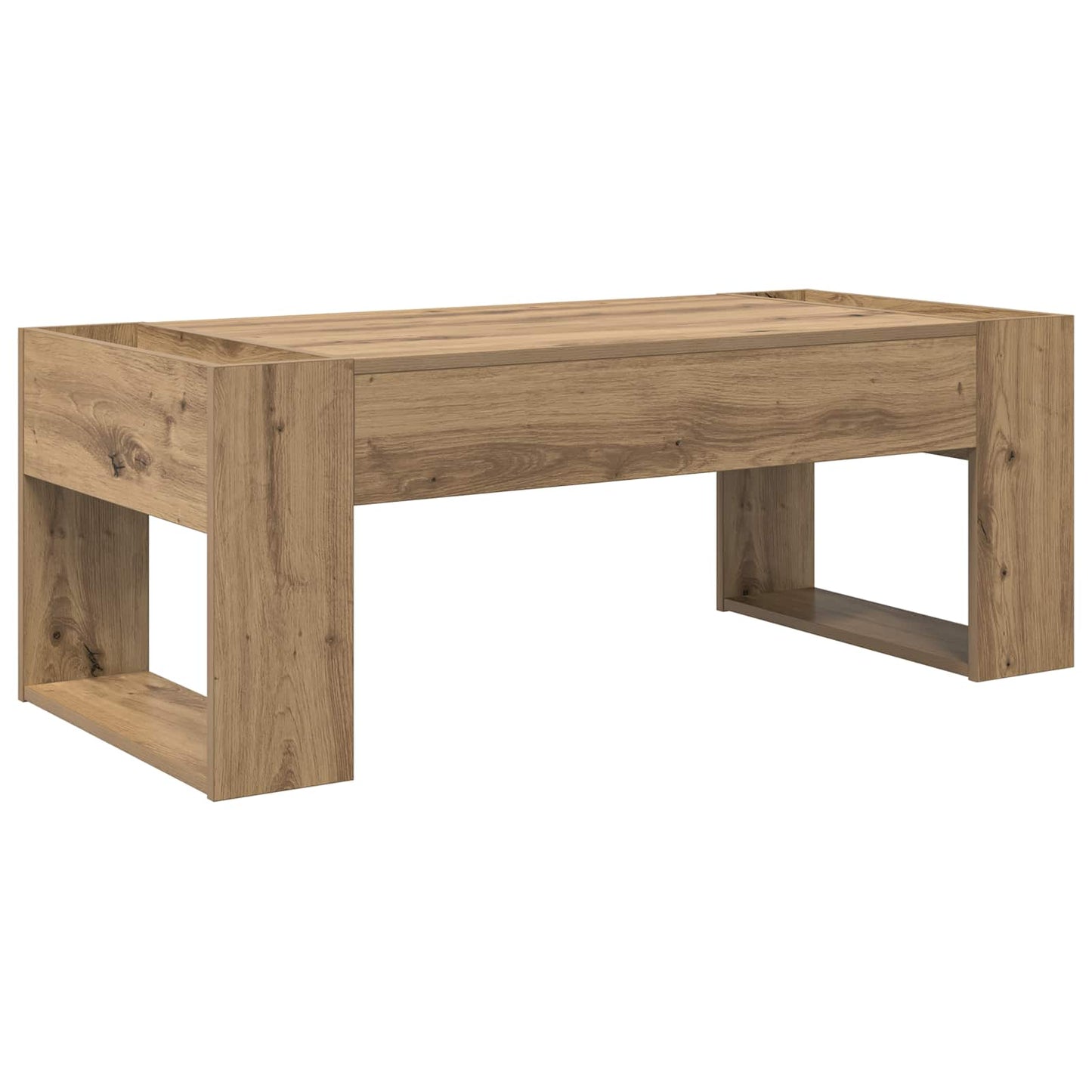Salontafel Artisan Eiken 110 x 50 x 41 cm Bewerkt hout is nu te koop bij PeponiXL, paradijselijk wonen!
