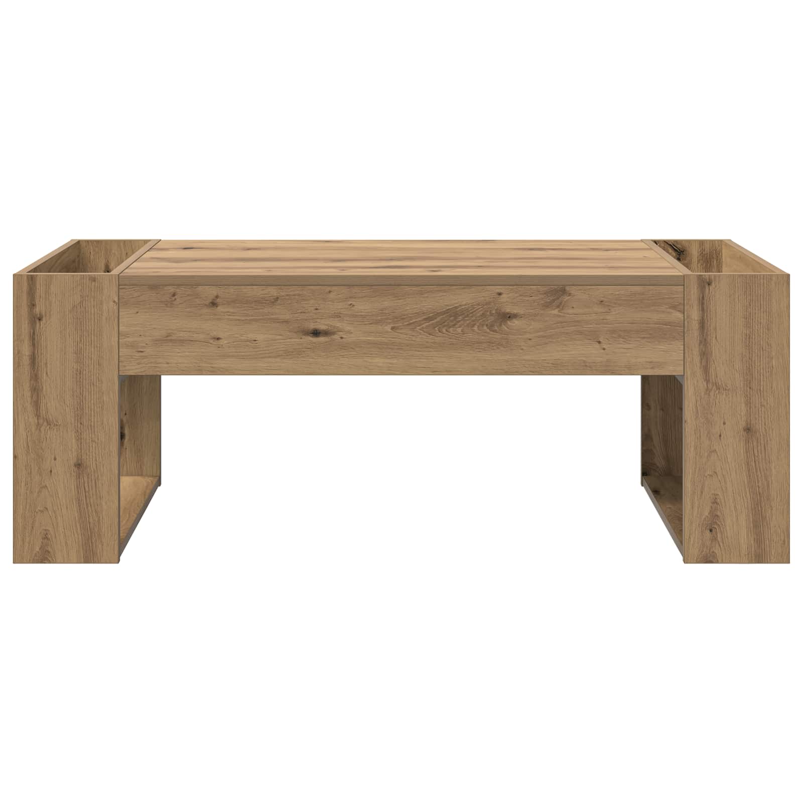 Salontafel Artisan Eiken 110 x 50 x 41 cm Bewerkt hout is nu te koop bij PeponiXL, paradijselijk wonen!