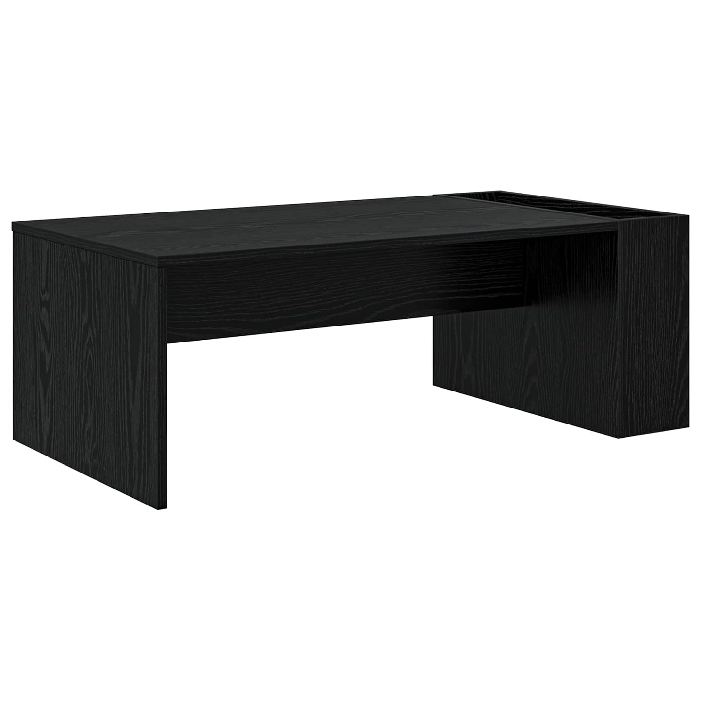 Salontafel Zwart Eiken 95 x 50 x 34 cm Bewerkt hout is nu te koop bij PeponiXL, paradijselijk wonen!