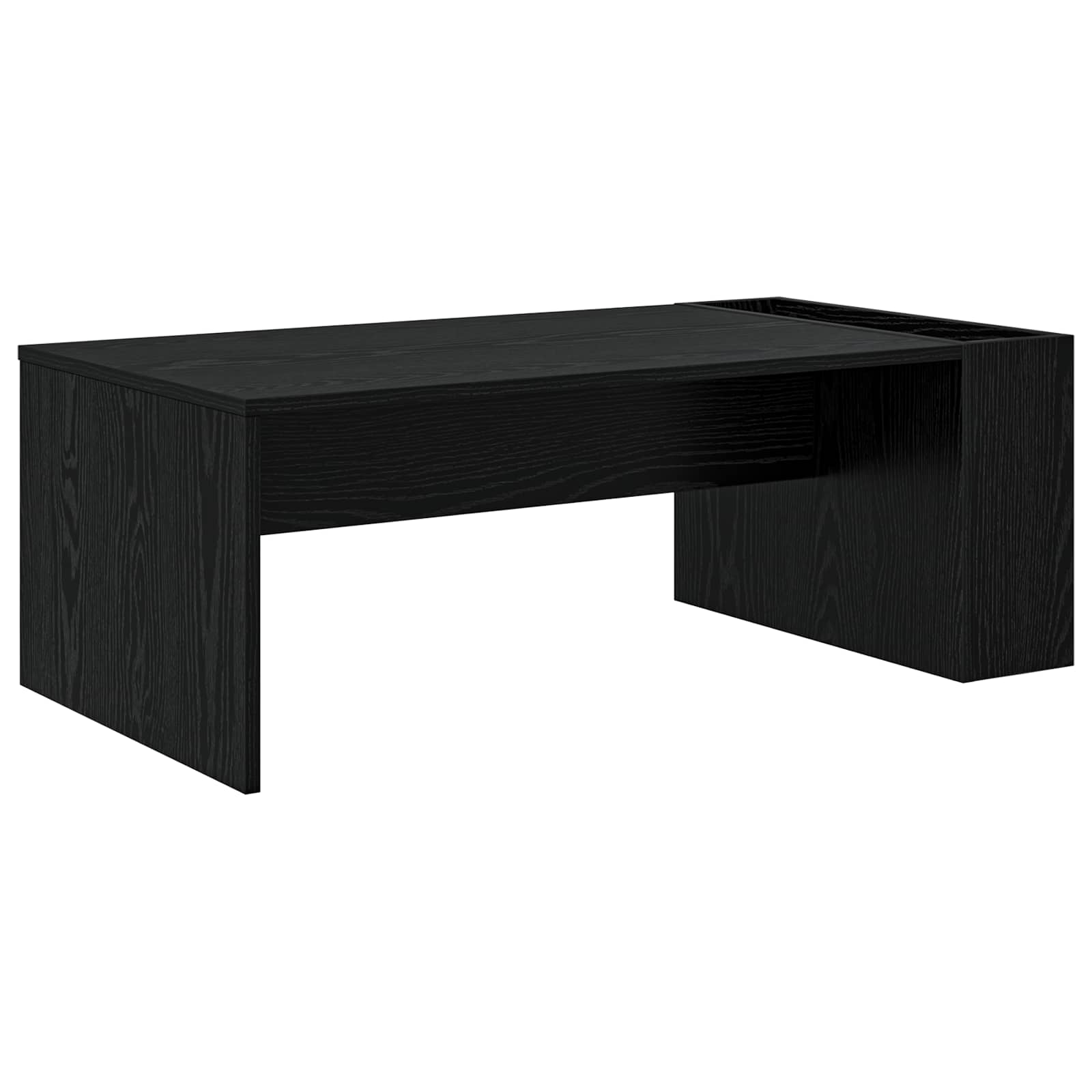 Salontafel Zwart Eiken 95 x 50 x 34 cm Bewerkt hout is nu te koop bij PeponiXL, paradijselijk wonen!