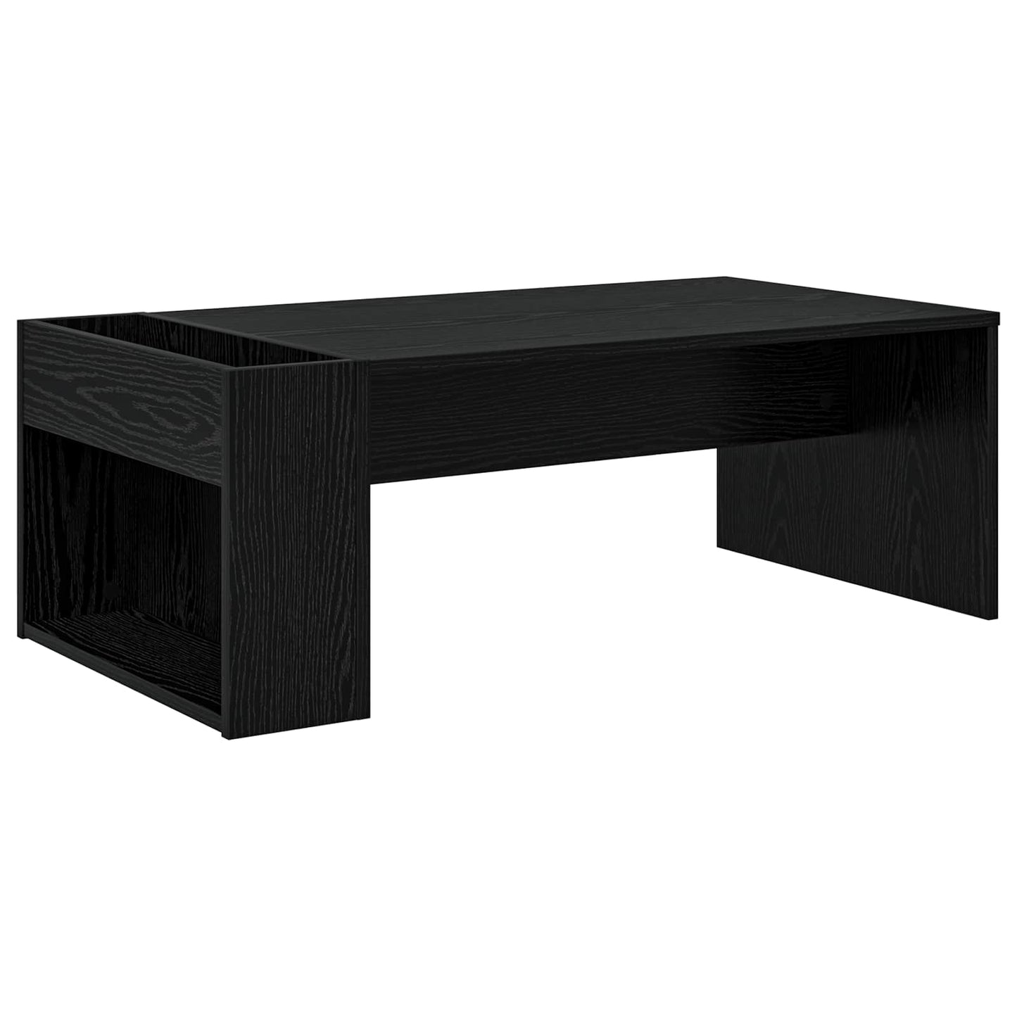 Salontafel Zwart Eiken 95 x 50 x 34 cm Bewerkt hout is nu te koop bij PeponiXL, paradijselijk wonen!