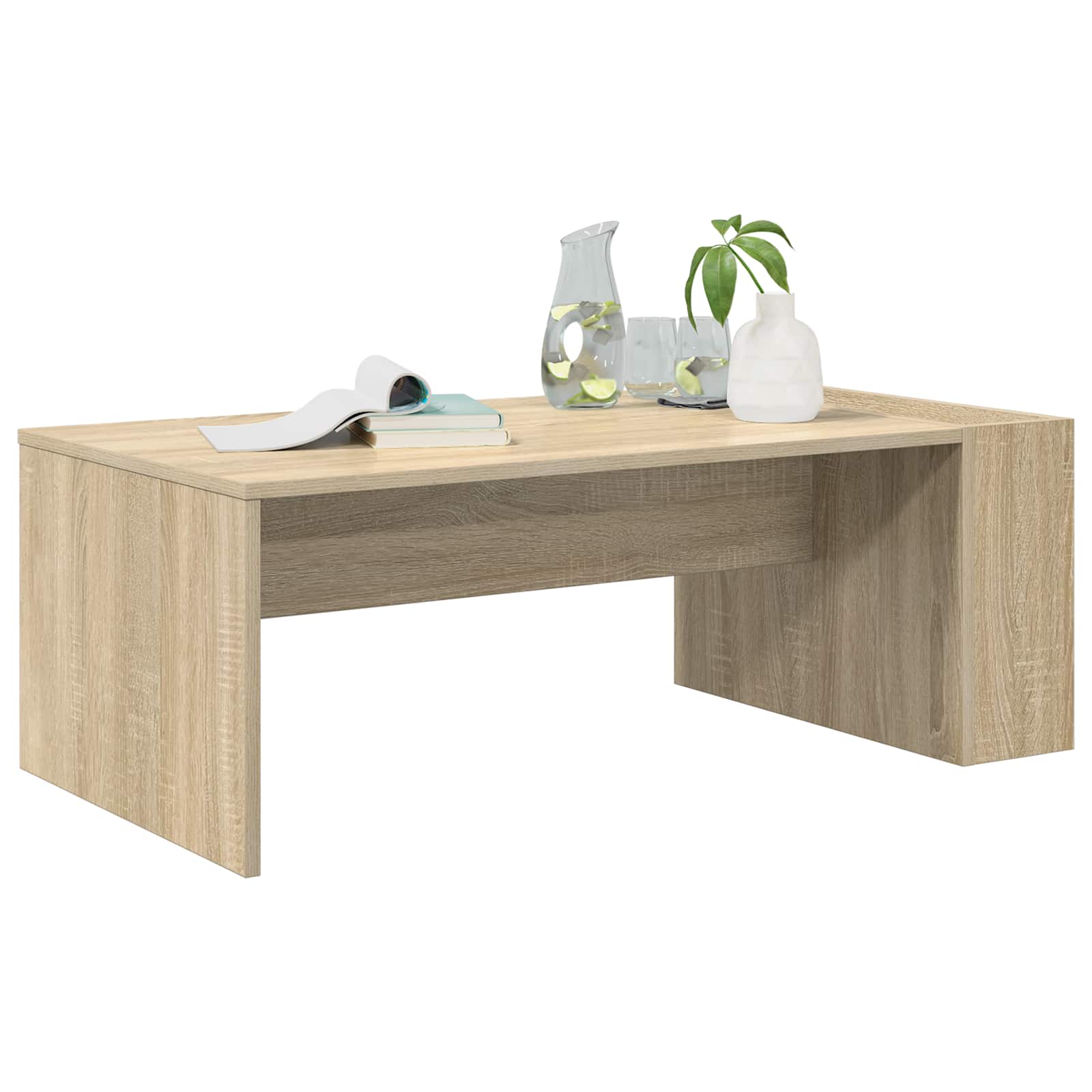 Salontafel Sonoma Eiken 95 x 50 x 34 cm Bewerkt hout is nu te koop bij PeponiXL, paradijselijk wonen!