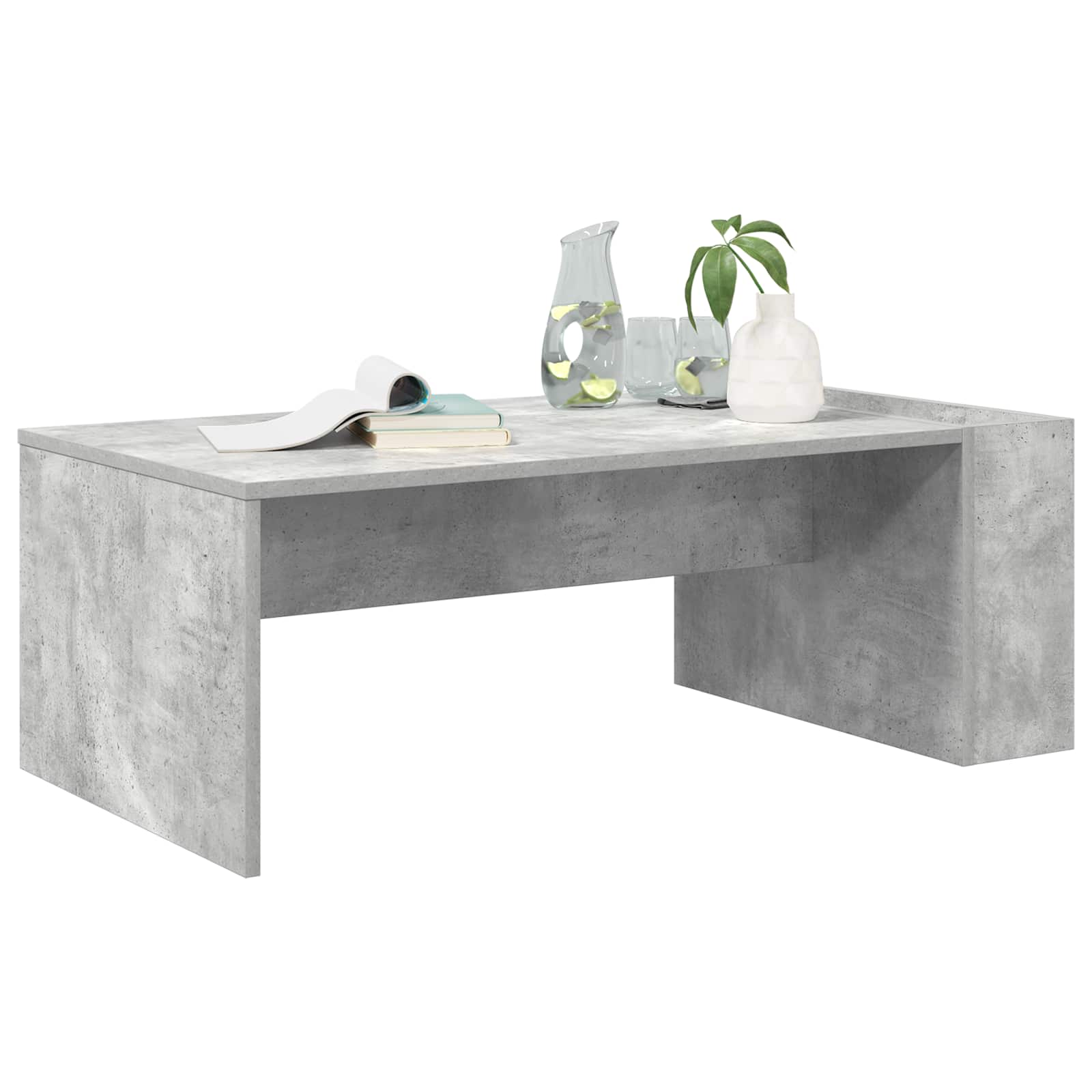 Salontafel Beton Grijs 95 x 50 x 34 cm Bewerkt hout is nu te koop bij PeponiXL, paradijselijk wonen!
