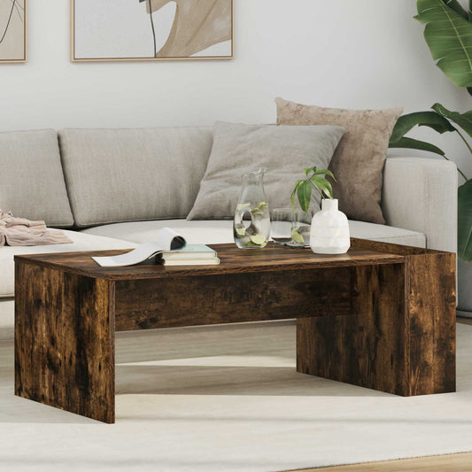 Salontafel Gerookt eiken 95 x 50 x 34 cm Bewerkt hout is nu te koop bij PeponiXL, paradijselijk wonen!