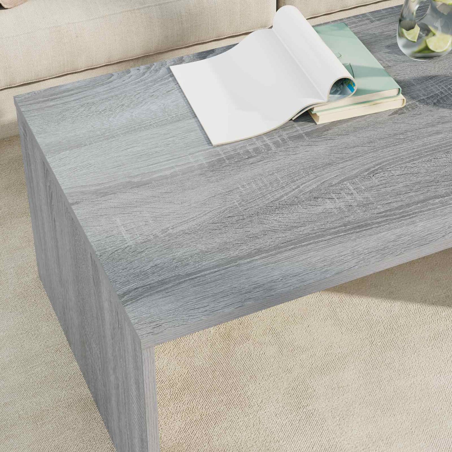Salontafel Grijs Sonoma 95 x 50 x 34 cm Bewerkt hout is nu te koop bij PeponiXL, paradijselijk wonen!