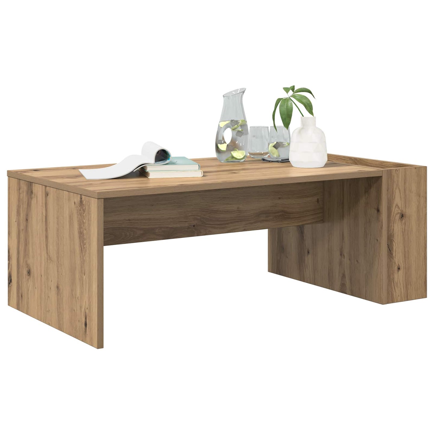 Salontafel Artisan Eiken 95 x 50 x 34 cm Bewerkt hout is nu te koop bij PeponiXL, paradijselijk wonen!