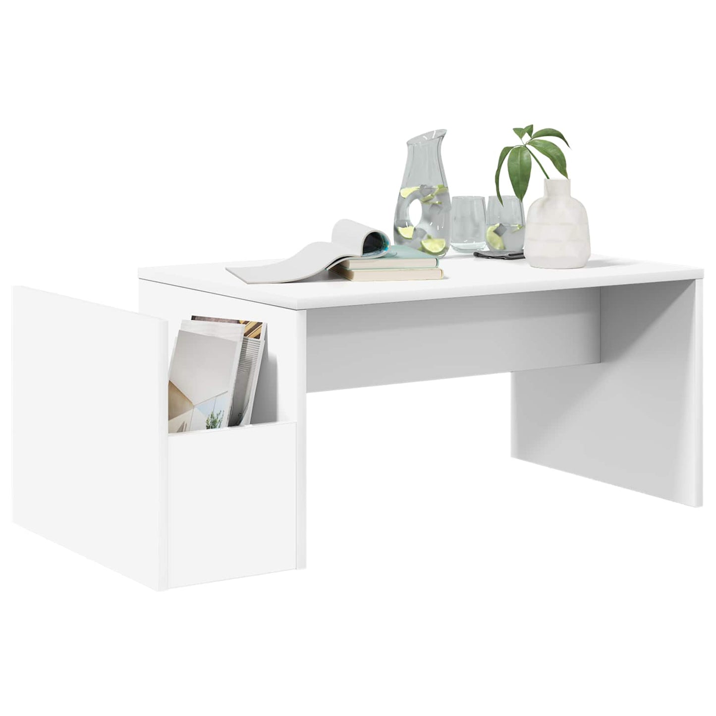 Salontafel Wit 90 x 45 x 35 cm Bewerkt hout is nu te koop bij PeponiXL, paradijselijk wonen!