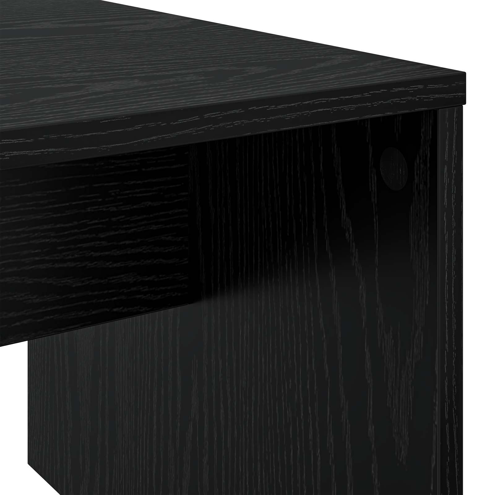 Salontafel Zwart Eiken 90 x 45 x 35 cm Bewerkt hout is nu te koop bij PeponiXL, paradijselijk wonen!