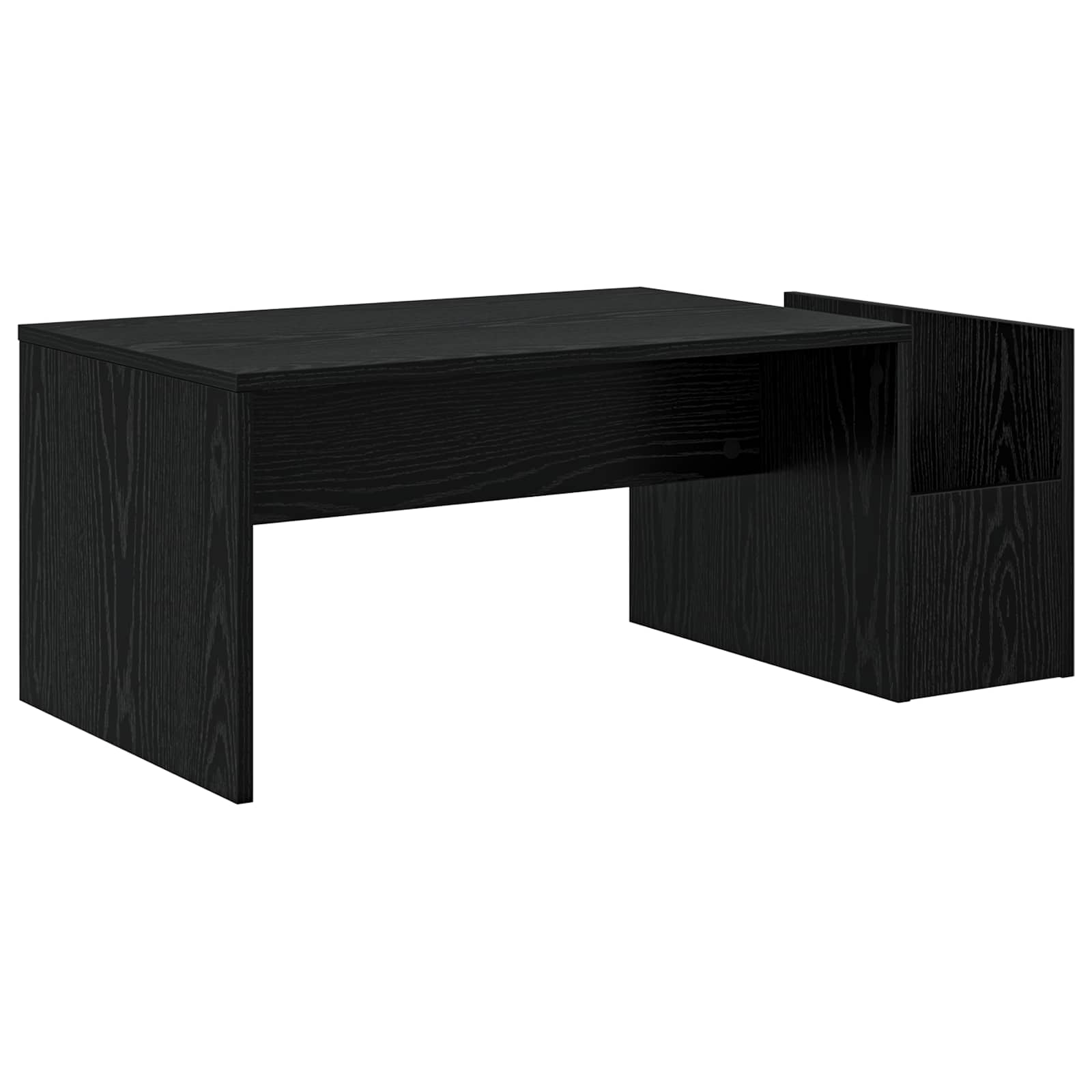 Salontafel Zwart Eiken 90 x 45 x 35 cm Bewerkt hout is nu te koop bij PeponiXL, paradijselijk wonen!