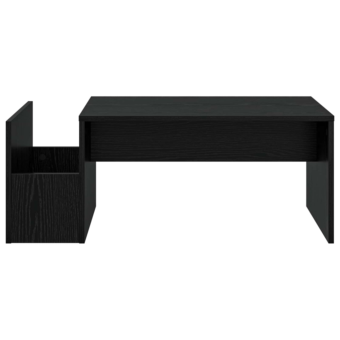 Salontafel Zwart Eiken 90 x 45 x 35 cm Bewerkt hout is nu te koop bij PeponiXL, paradijselijk wonen!