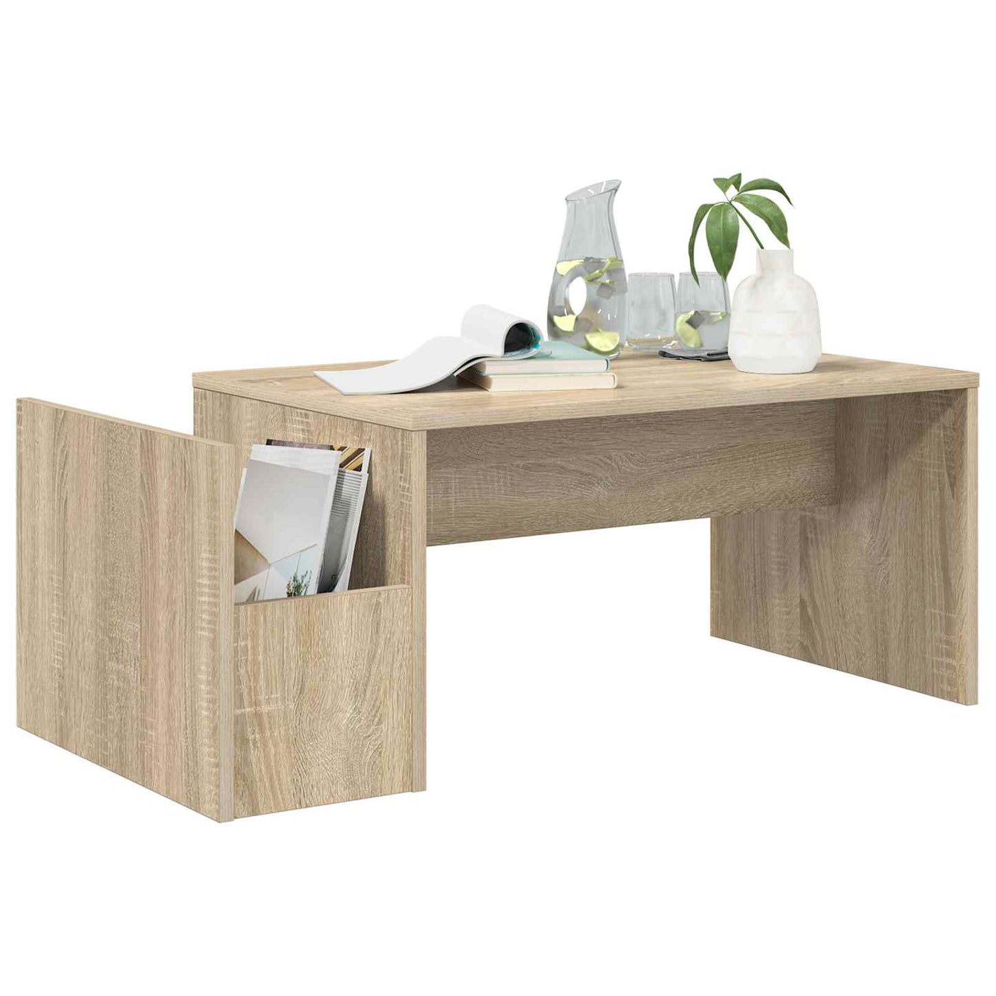 Salontafel Sonoma Eiken 90 x 45 x 35 cm Bewerkt hout is nu te koop bij PeponiXL, paradijselijk wonen!