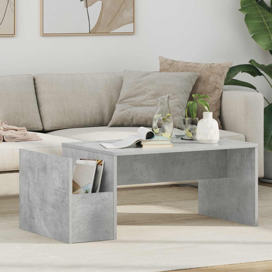 Salontafel Beton Grijs 90 x 45 x 35 cm Bewerkt hout is nu te koop bij PeponiXL, paradijselijk wonen!