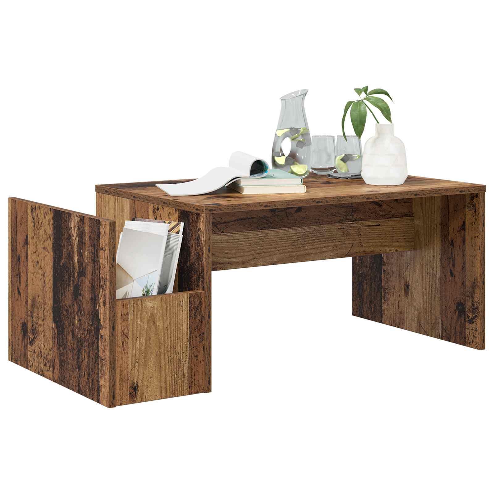 Salontafel Oudhout 90 x 45 x 35 cm Bewerkt hout is nu te koop bij PeponiXL, paradijselijk wonen!