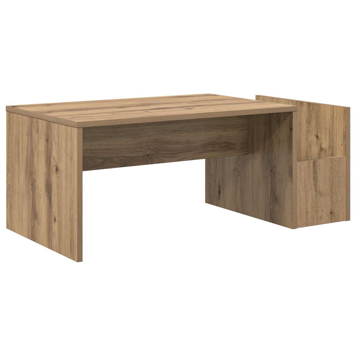 Salontafel Artisan Eiken 90 x 45 x 35 cm Bewerkt hout is nu te koop bij PeponiXL, paradijselijk wonen!