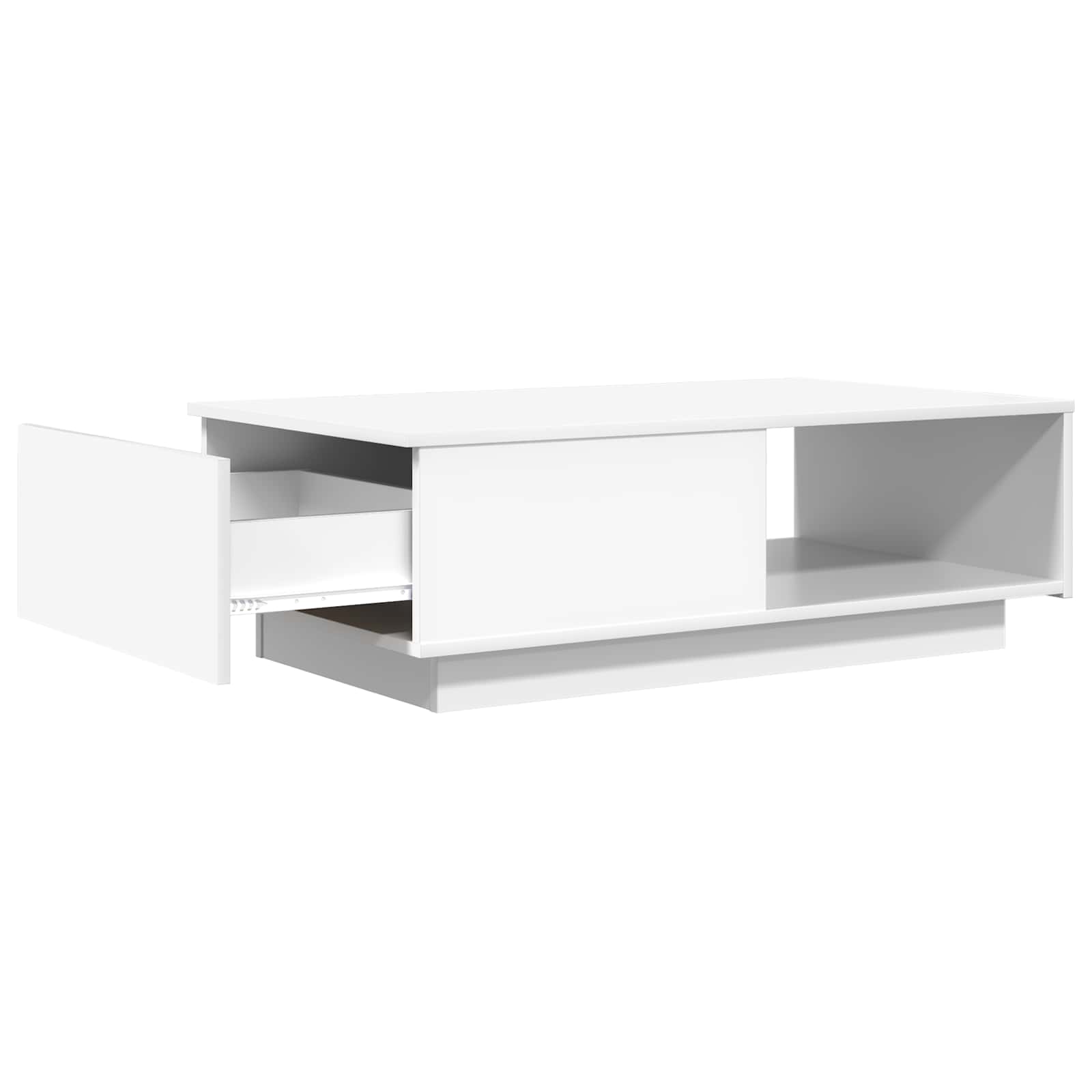 Salontafel met lade met opslag Wit 95 x 55 x 31 cm Bewerkt hout is nu te koop bij PeponiXL, paradijselijk wonen!