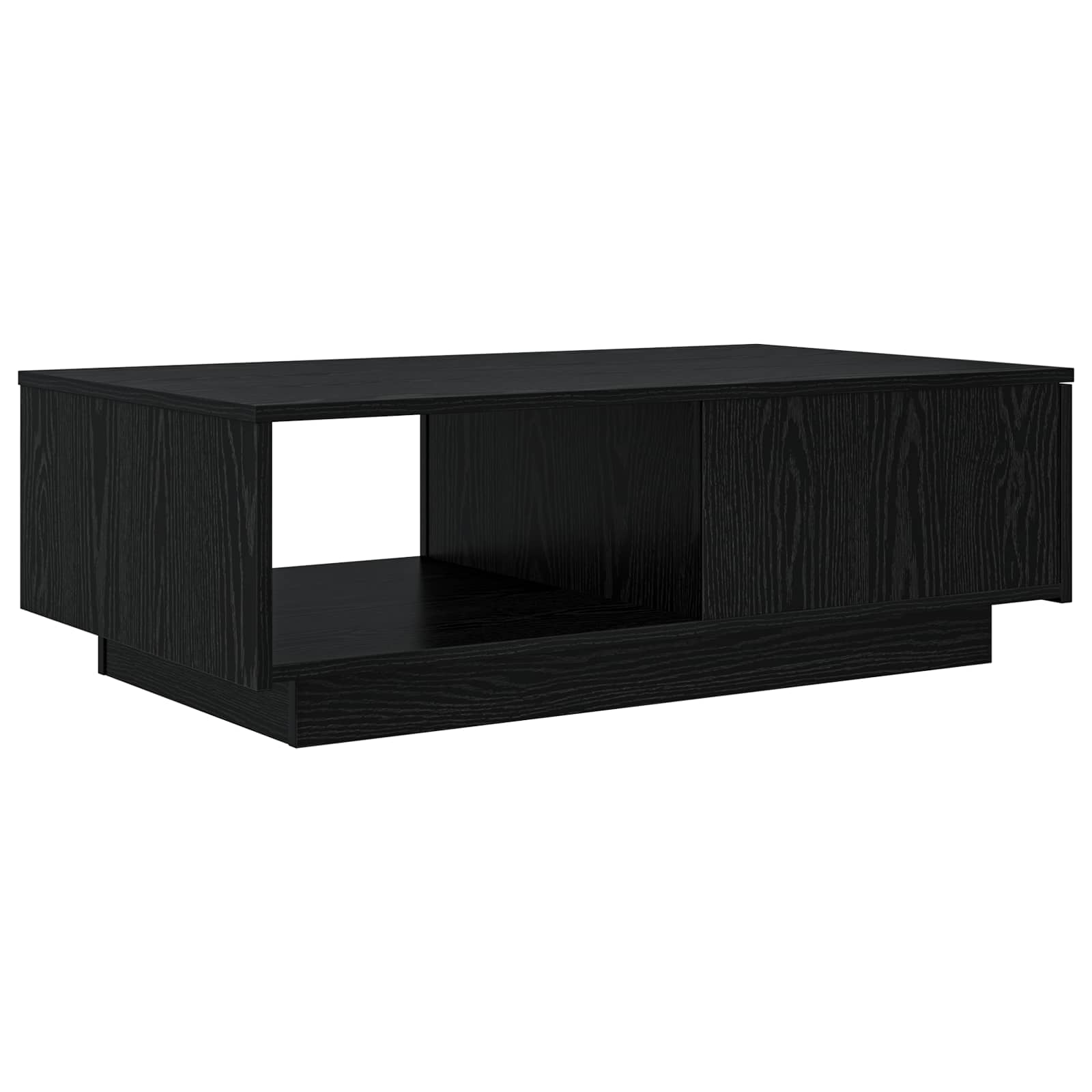 Salontafel met lade Zwart Eiken 95 x 55 x 31 cm Bewerkt hout is nu te koop bij PeponiXL, paradijselijk wonen!