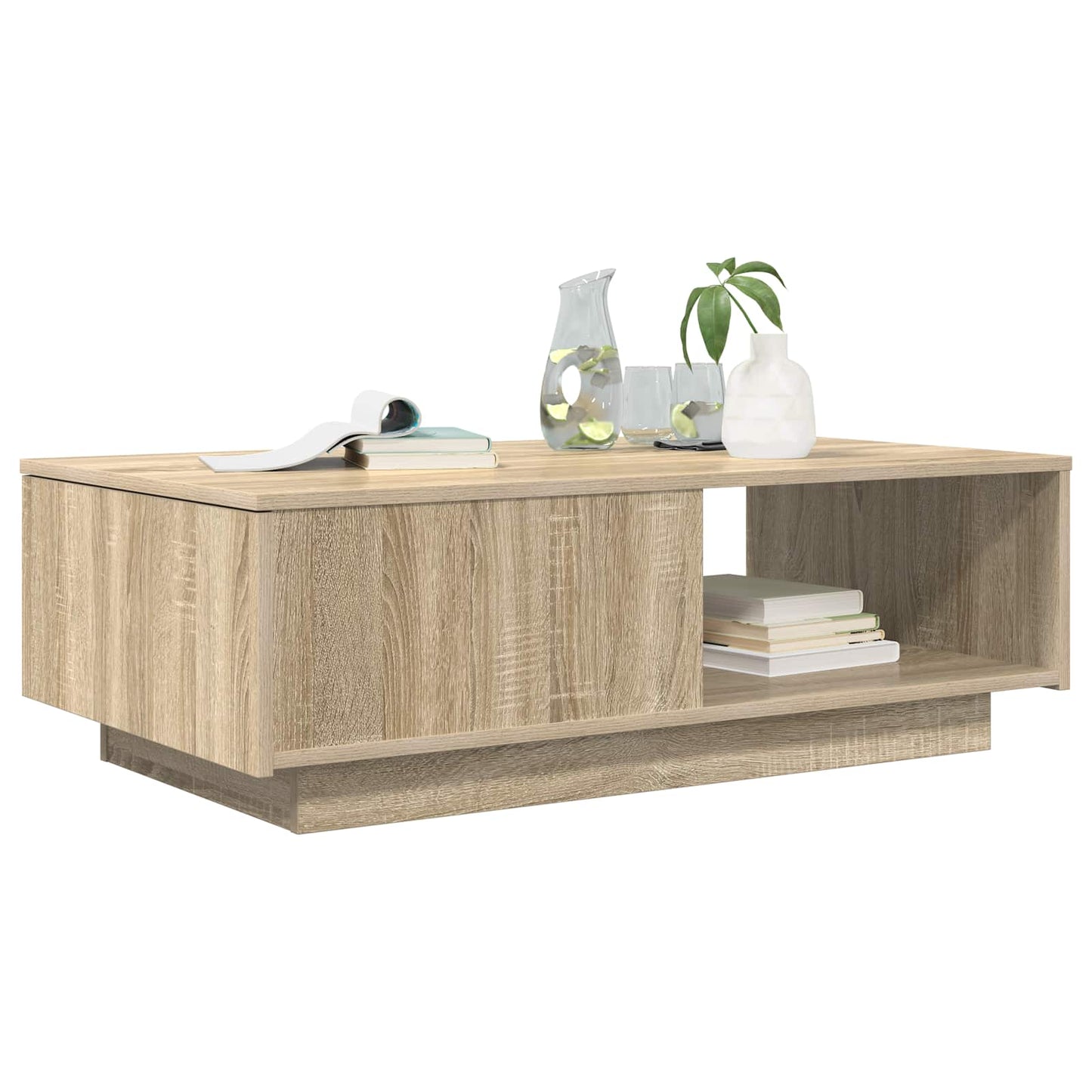 Salontafel met lade Sonoma Eiken 95 x 55 x 31 cm Bewerkt hout is nu te koop bij PeponiXL, paradijselijk wonen!