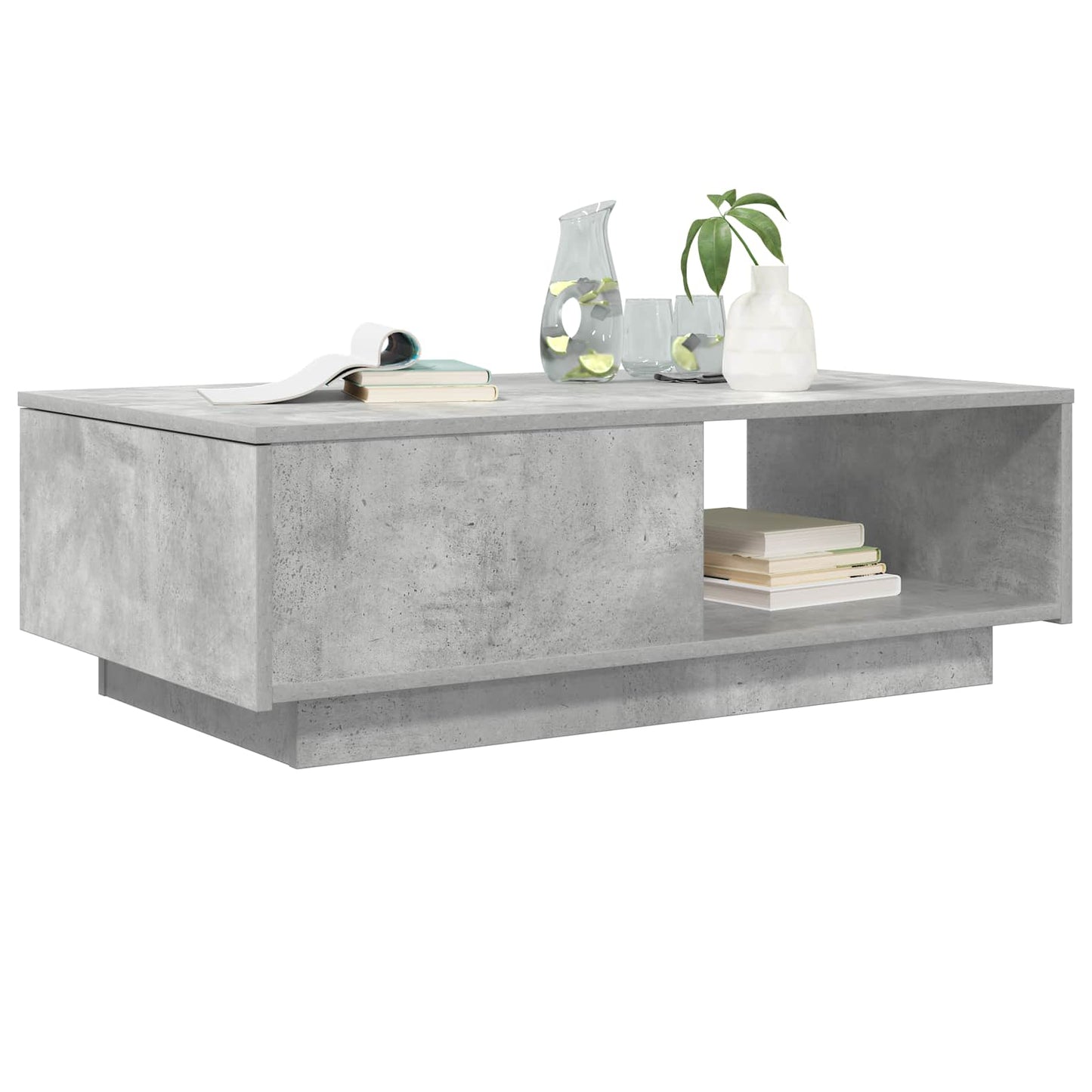 Salontafel met lade Beton Grijs 95 x 55 x 31 cm Bewerkt hout is nu te koop bij PeponiXL, paradijselijk wonen!