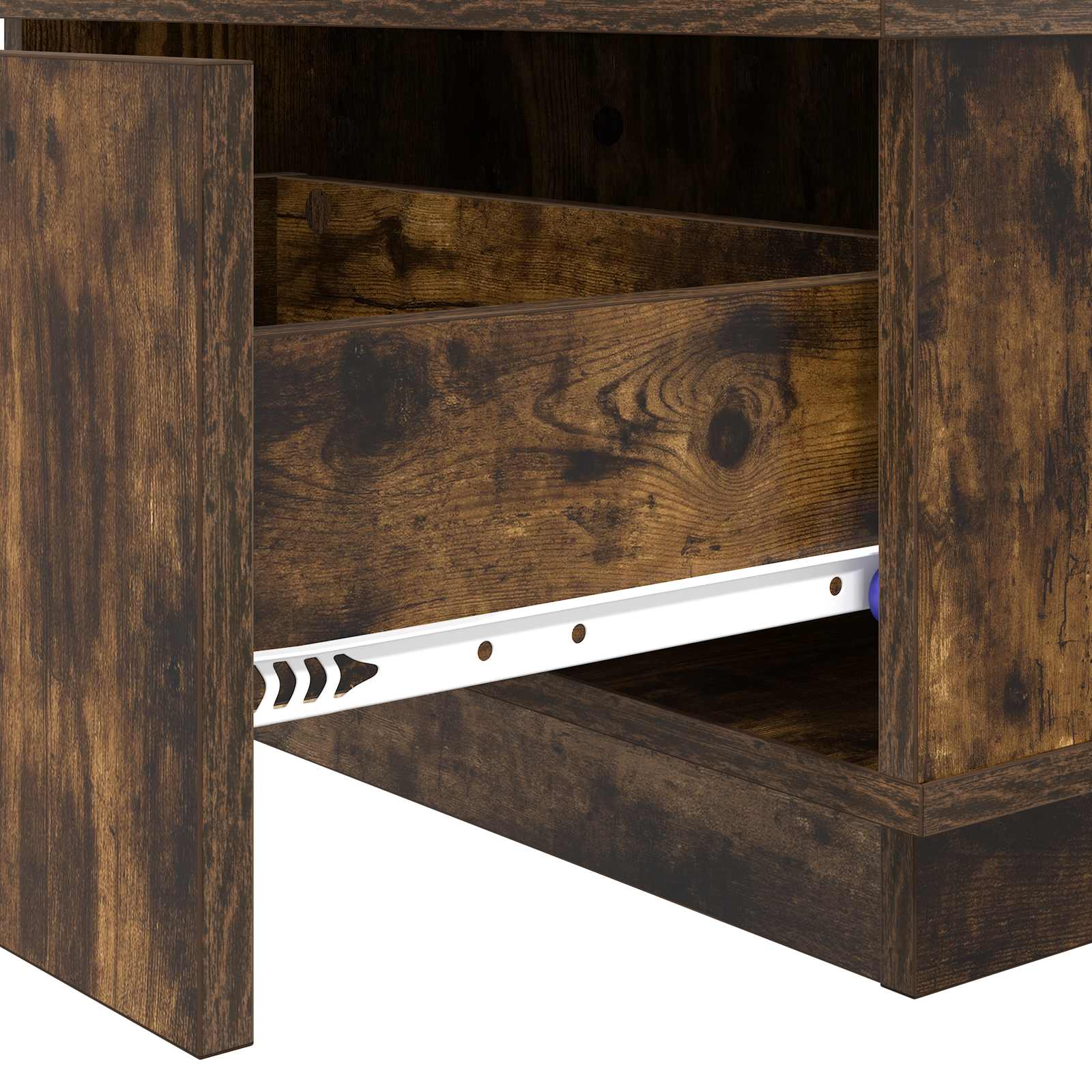 Salontafel met lade Gerookt eiken 95 x 55 x 31 cm Bewerkt hout is nu te koop bij PeponiXL, paradijselijk wonen!