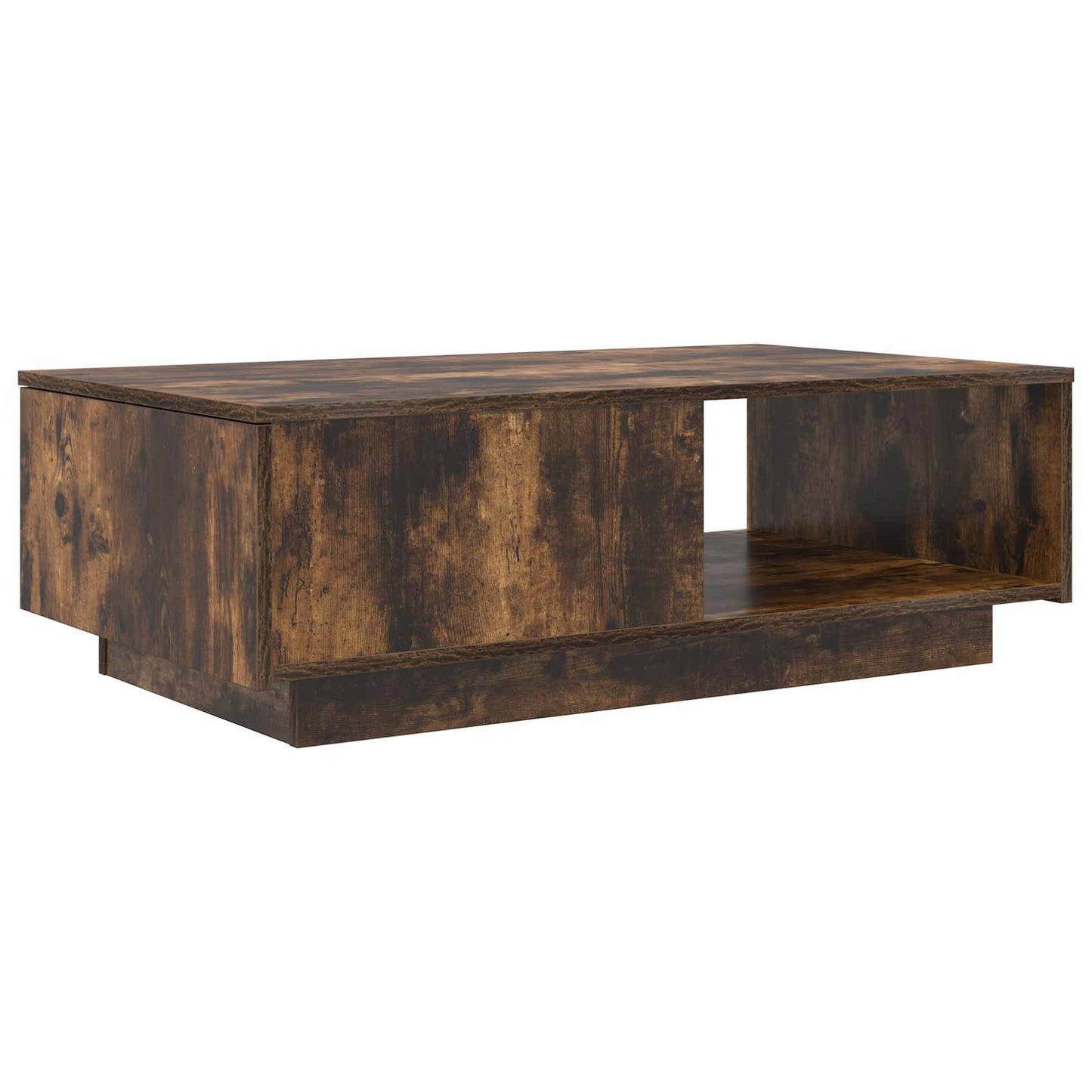 Salontafel met lade Gerookt eiken 95 x 55 x 31 cm Bewerkt hout is nu te koop bij PeponiXL, paradijselijk wonen!