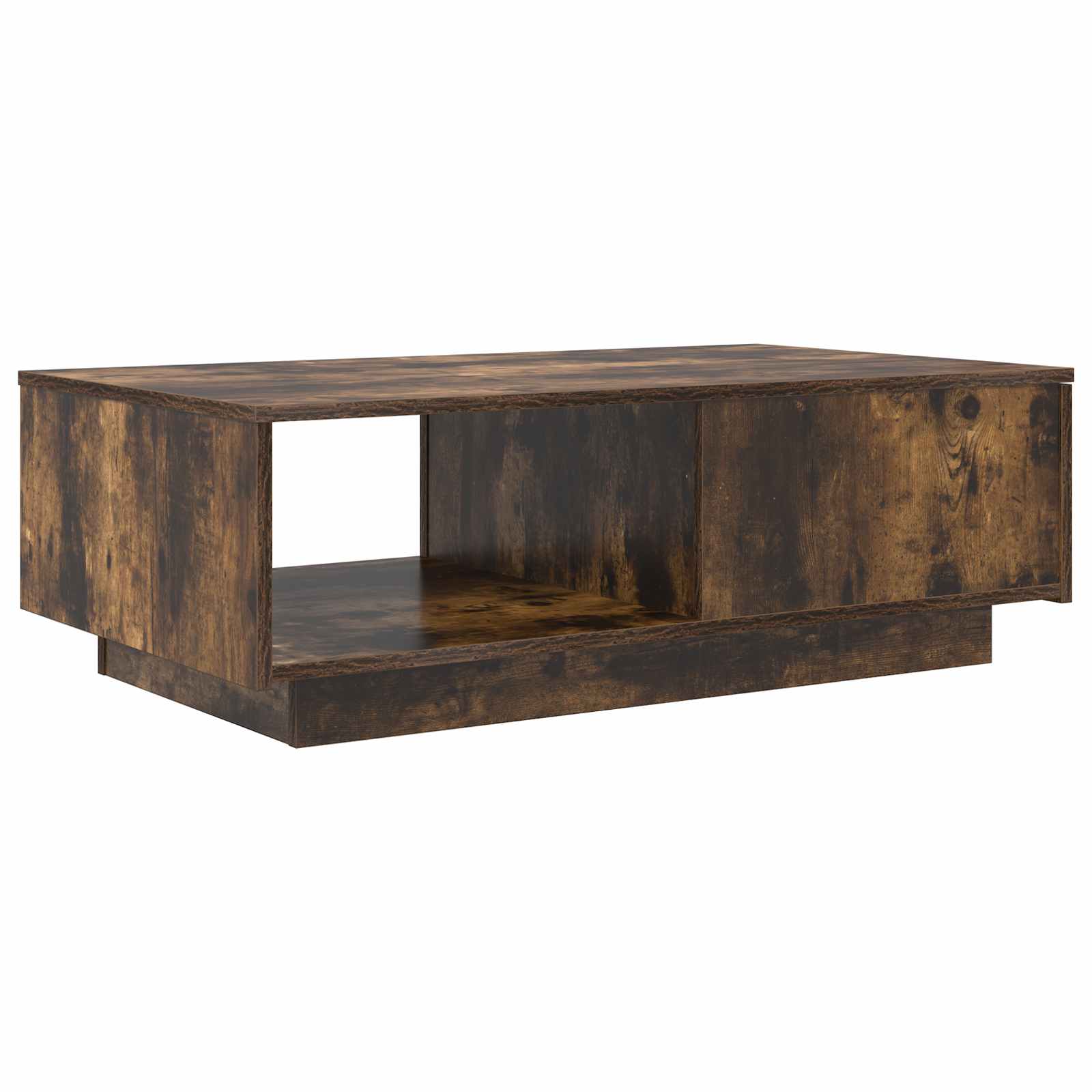 Salontafel met lade Gerookt eiken 95 x 55 x 31 cm Bewerkt hout is nu te koop bij PeponiXL, paradijselijk wonen!