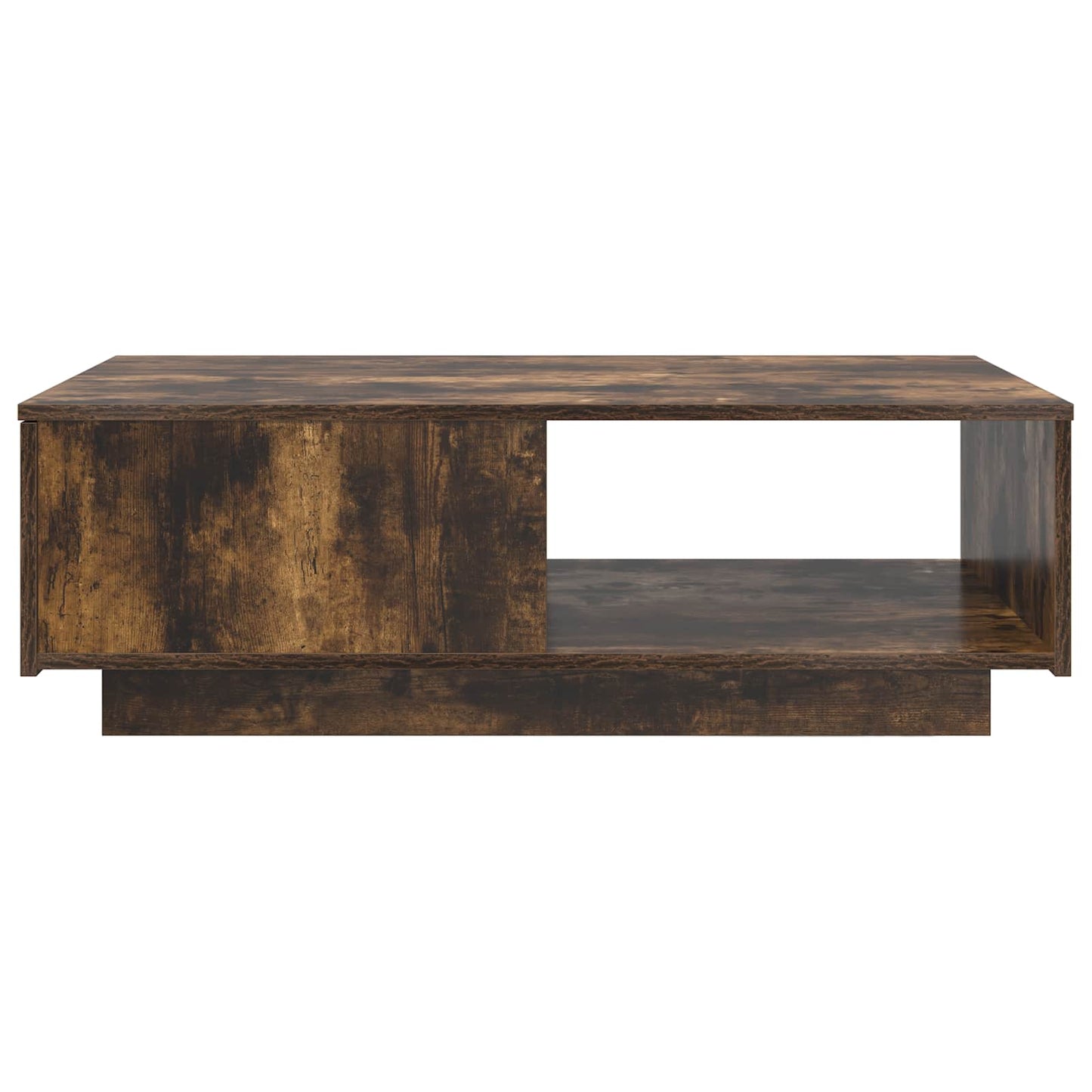 Salontafel met lade Gerookt eiken 95 x 55 x 31 cm Bewerkt hout is nu te koop bij PeponiXL, paradijselijk wonen!