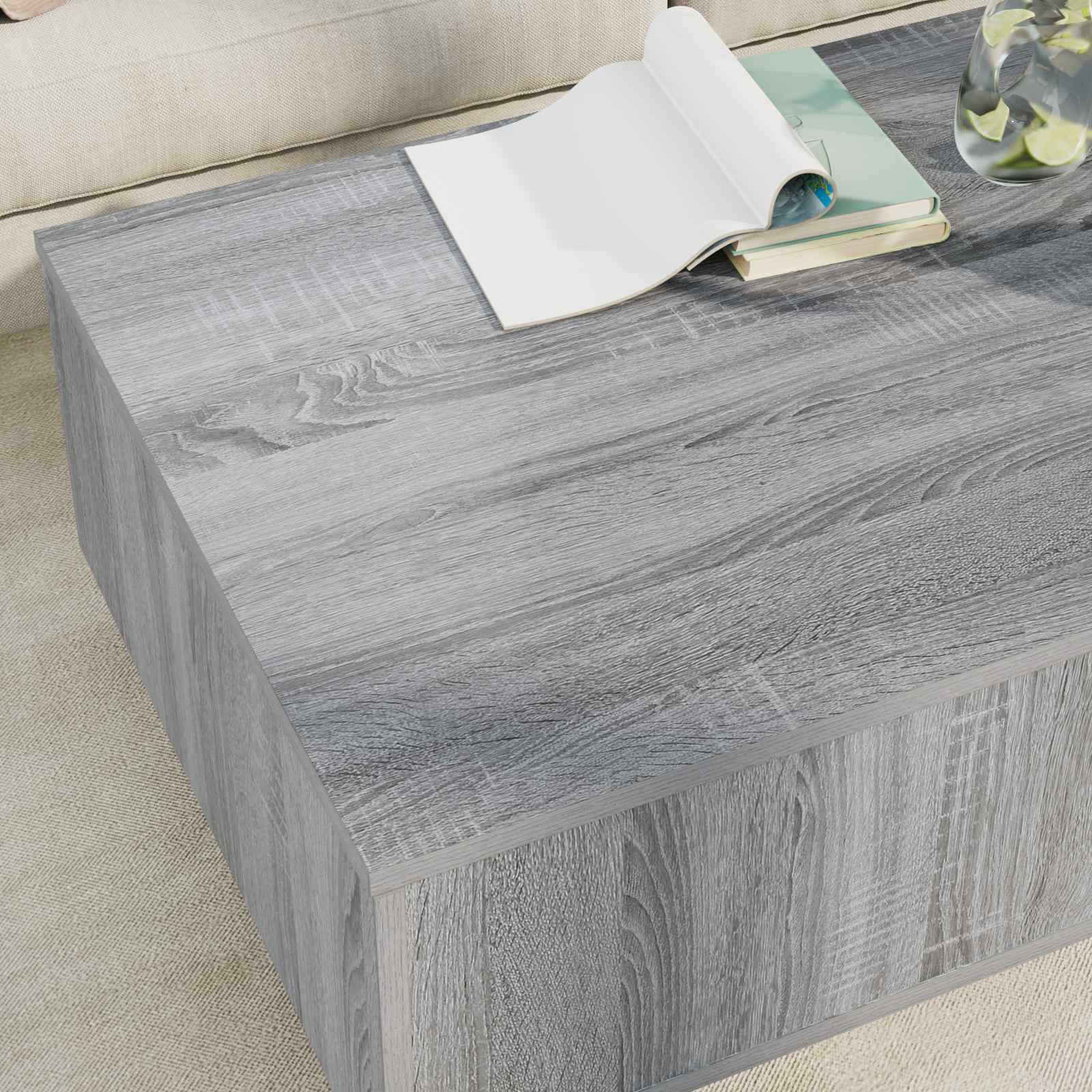 Salontafel met lade Grijs Sonoma 95 x 55 x 31 cm Bewerkt hout is nu te koop bij PeponiXL, paradijselijk wonen!