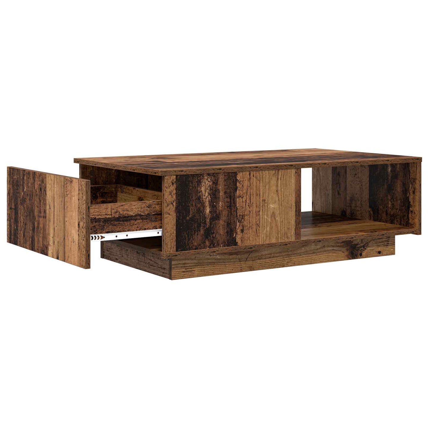 Salontafel met lade Oudhout 95 x 55 x 31 cm Bewerkt hout is nu te koop bij PeponiXL, paradijselijk wonen!