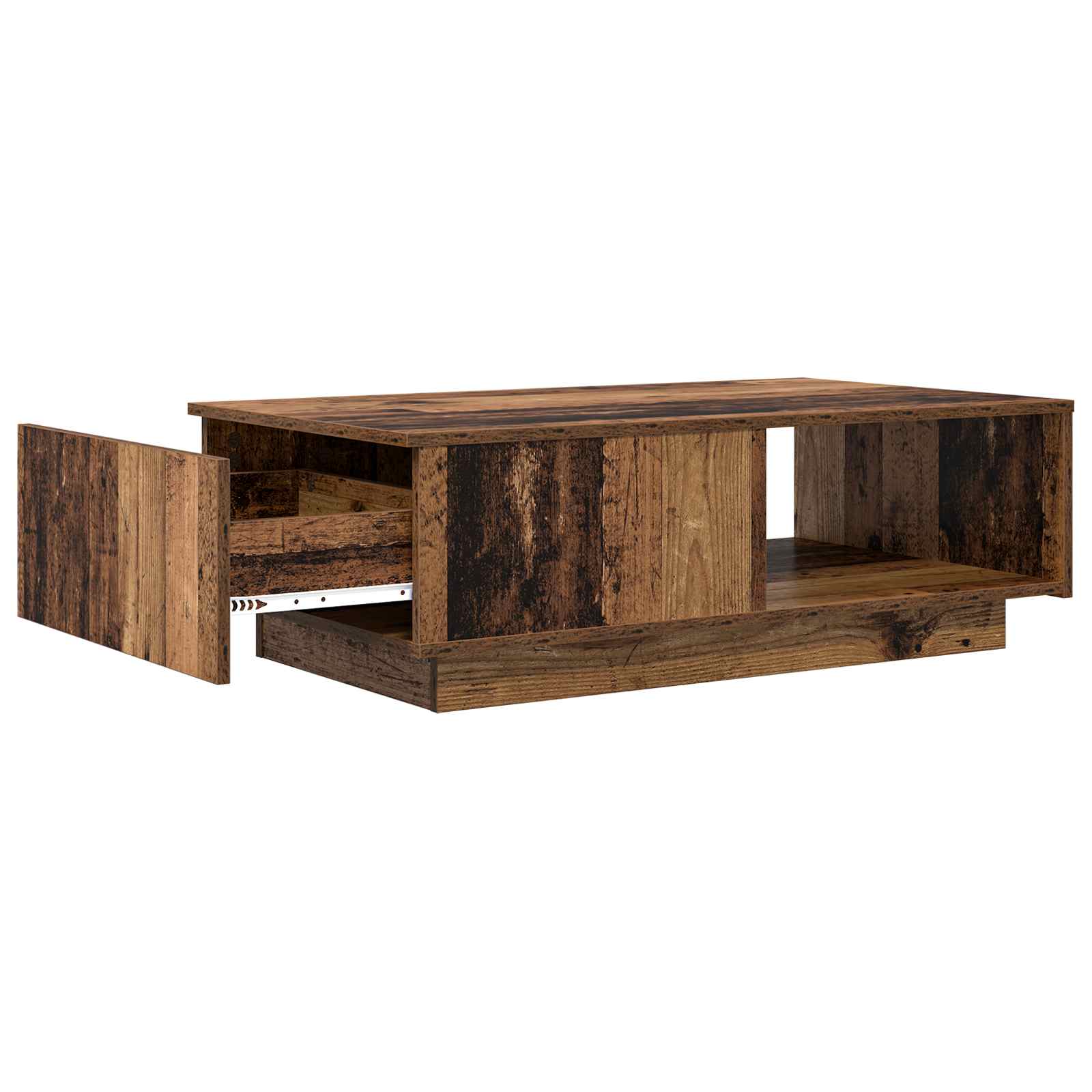 Salontafel met lade Oudhout 95 x 55 x 31 cm Bewerkt hout is nu te koop bij PeponiXL, paradijselijk wonen!