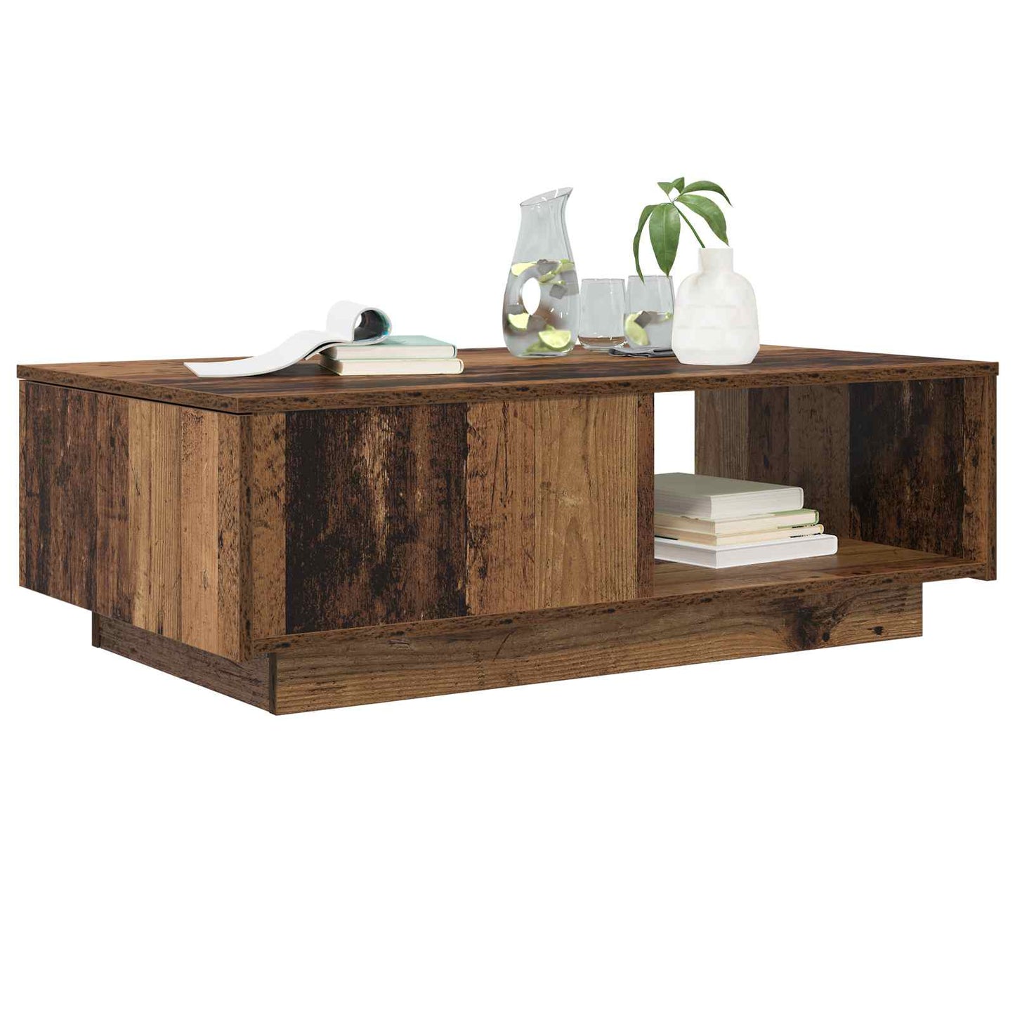 Salontafel met lade Oudhout 95 x 55 x 31 cm Bewerkt hout is nu te koop bij PeponiXL, paradijselijk wonen!