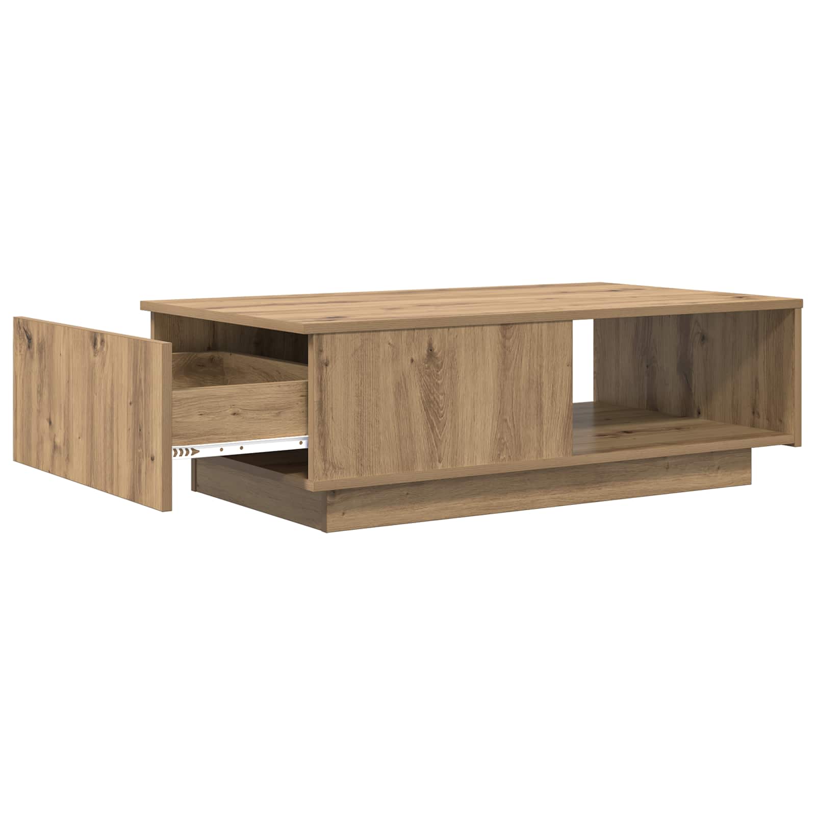 Salontafel met lade Artisan Eiken 95 x 55 x 31 cm Bewerkt hout is nu te koop bij PeponiXL, paradijselijk wonen!