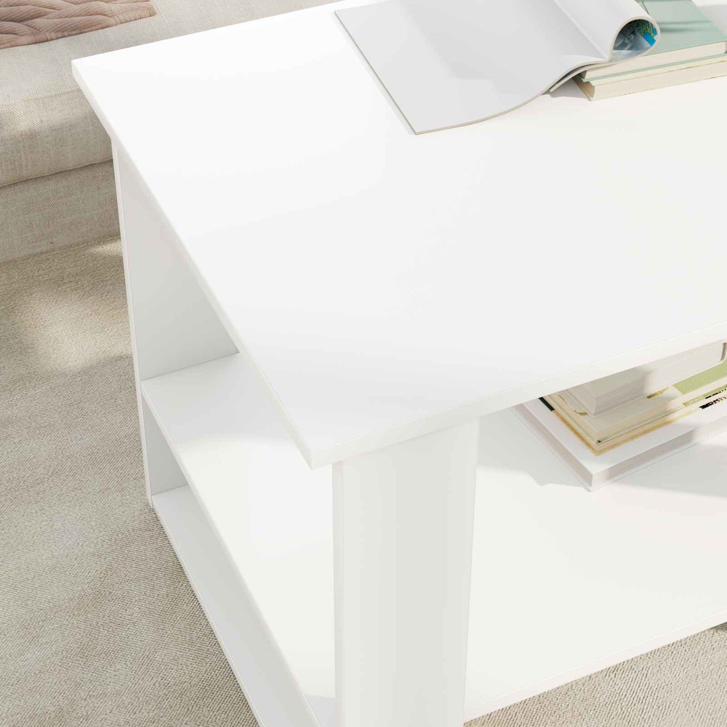 Salontafel Wit 72 x 50 x 50 cm Bewerkt hout is nu te koop bij PeponiXL, paradijselijk wonen!