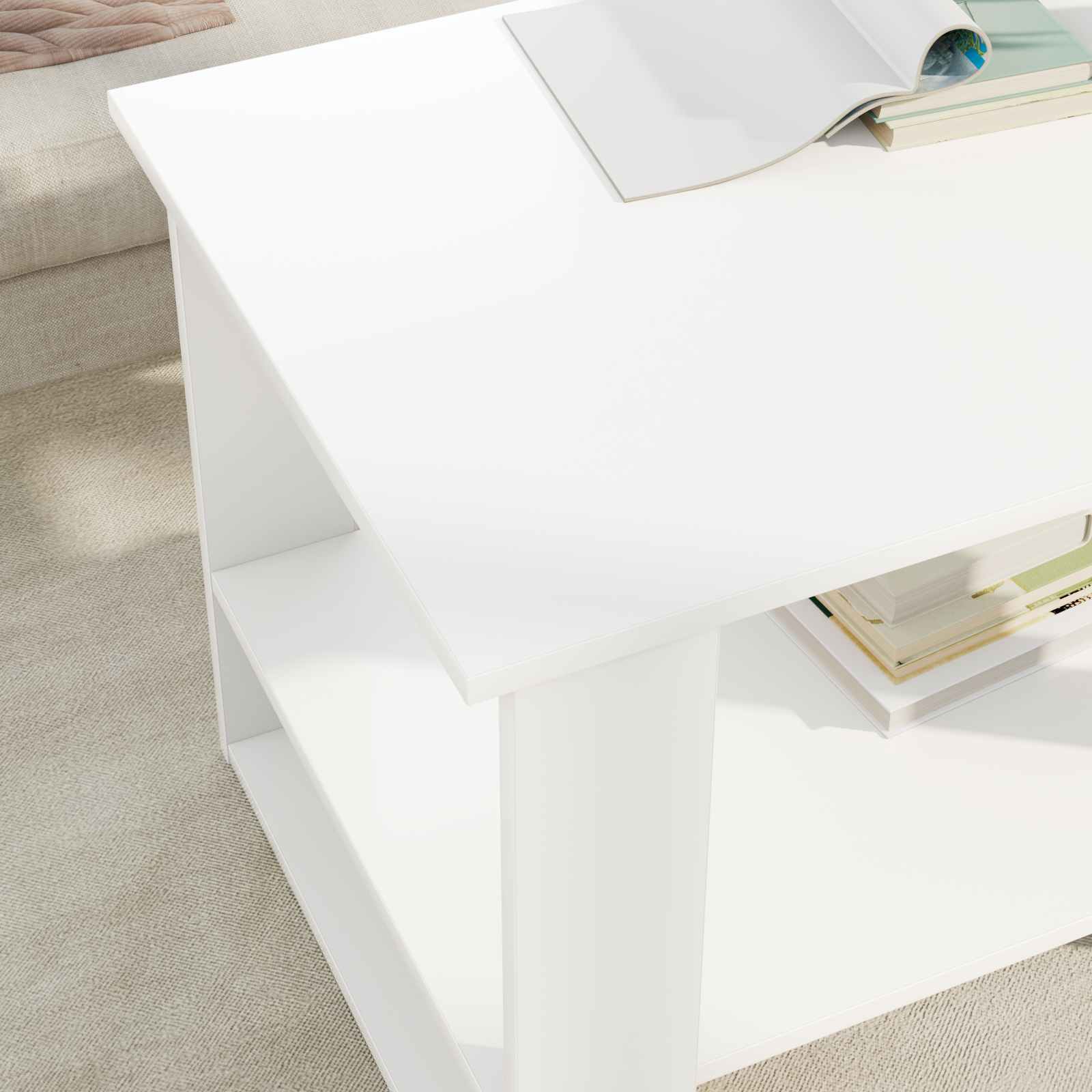Salontafel Wit 72 x 50 x 50 cm Bewerkt hout is nu te koop bij PeponiXL, paradijselijk wonen!