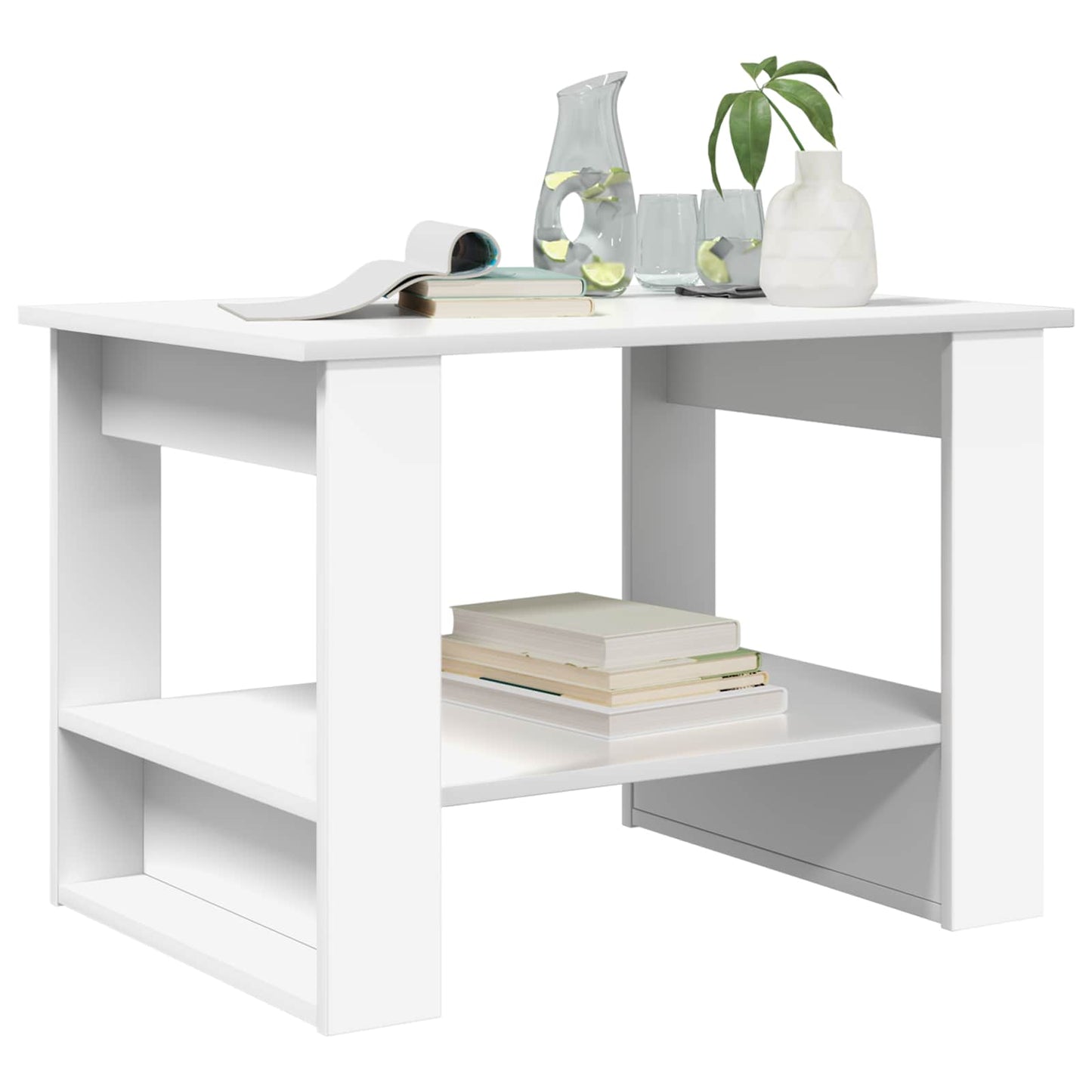 Salontafel Wit 72 x 50 x 50 cm Bewerkt hout is nu te koop bij PeponiXL, paradijselijk wonen!