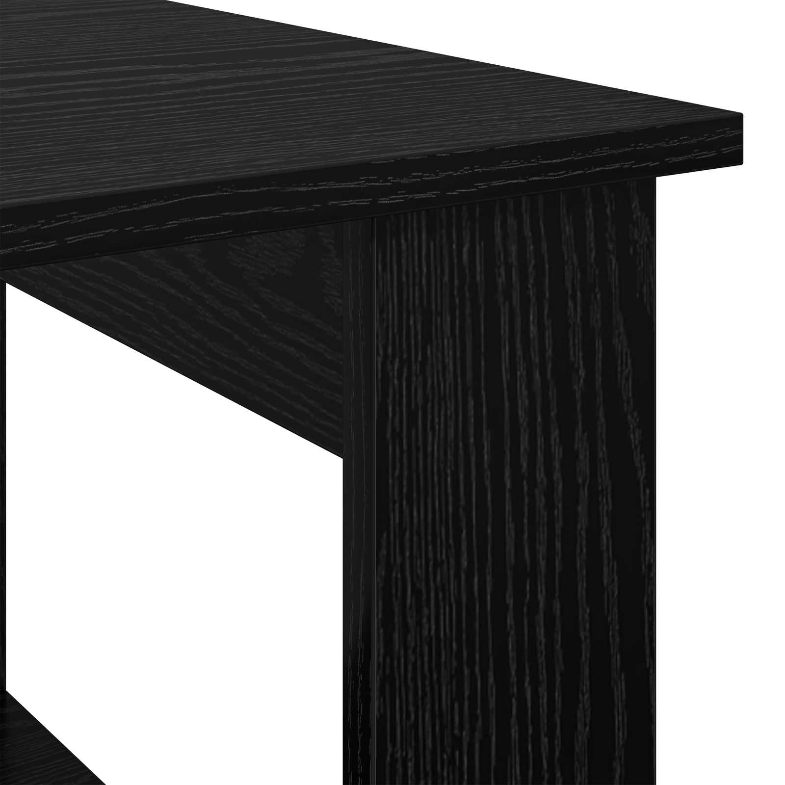 Salontafel Zwart Eiken 72 x 50 x 50 cm Bewerkt hout is nu te koop bij PeponiXL, paradijselijk wonen!