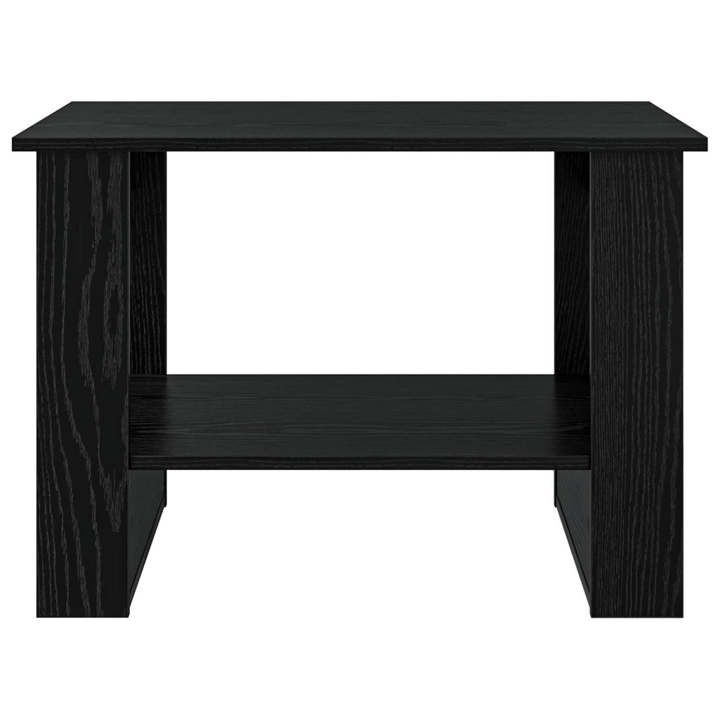 Salontafel Zwart Eiken 72 x 50 x 50 cm Bewerkt hout is nu te koop bij PeponiXL, paradijselijk wonen!