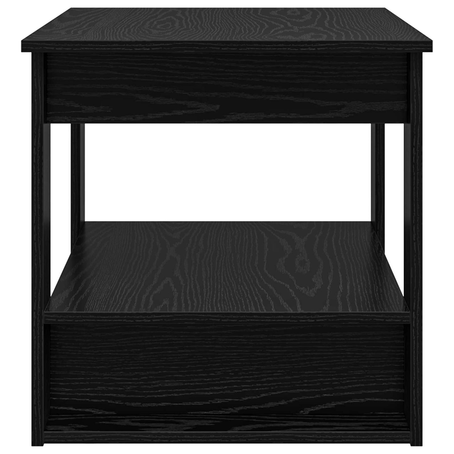 Salontafel Zwart Eiken 72 x 50 x 50 cm Bewerkt hout is nu te koop bij PeponiXL, paradijselijk wonen!