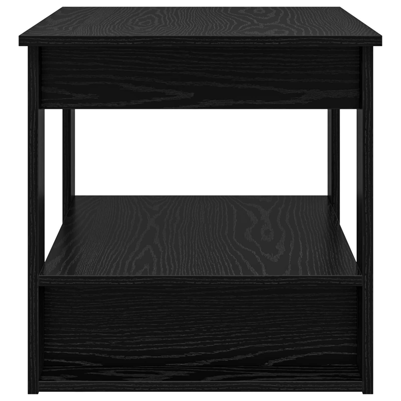 Salontafel Zwart Eiken 72 x 50 x 50 cm Bewerkt hout is nu te koop bij PeponiXL, paradijselijk wonen!