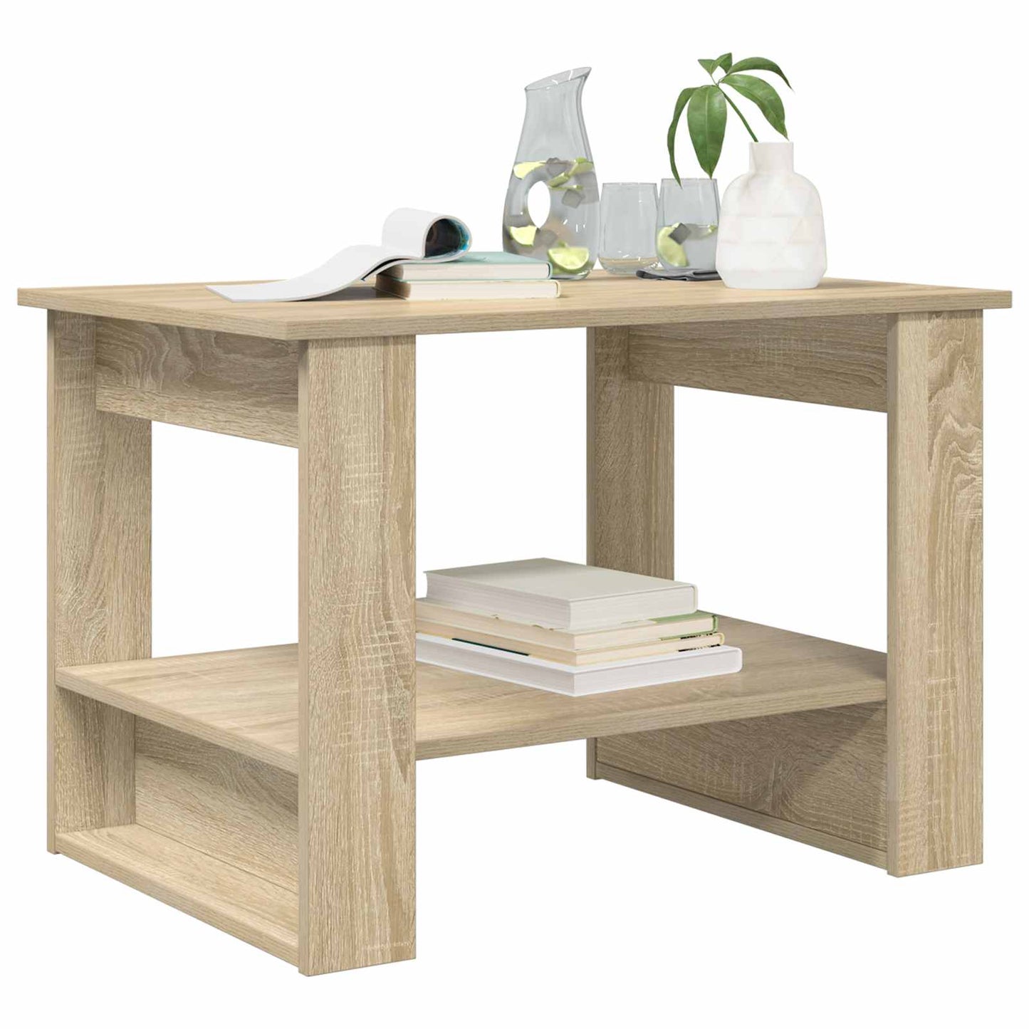 Salontafel Sonoma Eiken 72 x 50 x 50 cm Bewerkt hout is nu te koop bij PeponiXL, paradijselijk wonen!