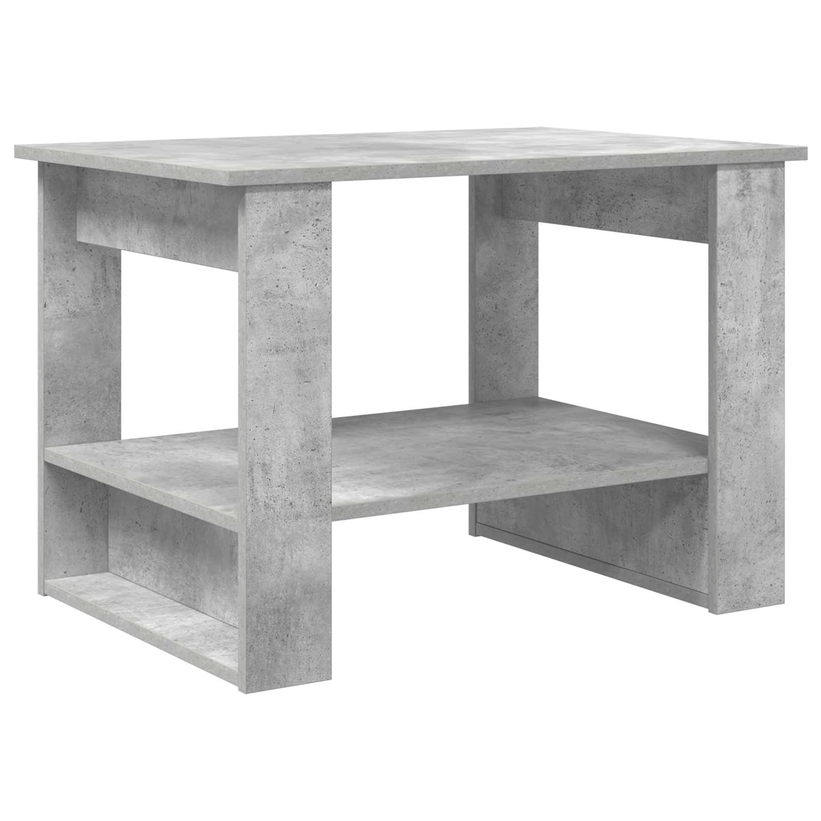 Salontafel Beton Grijs 72 x 50 x 50 cm Bewerkt hout is nu te koop bij PeponiXL, paradijselijk wonen!