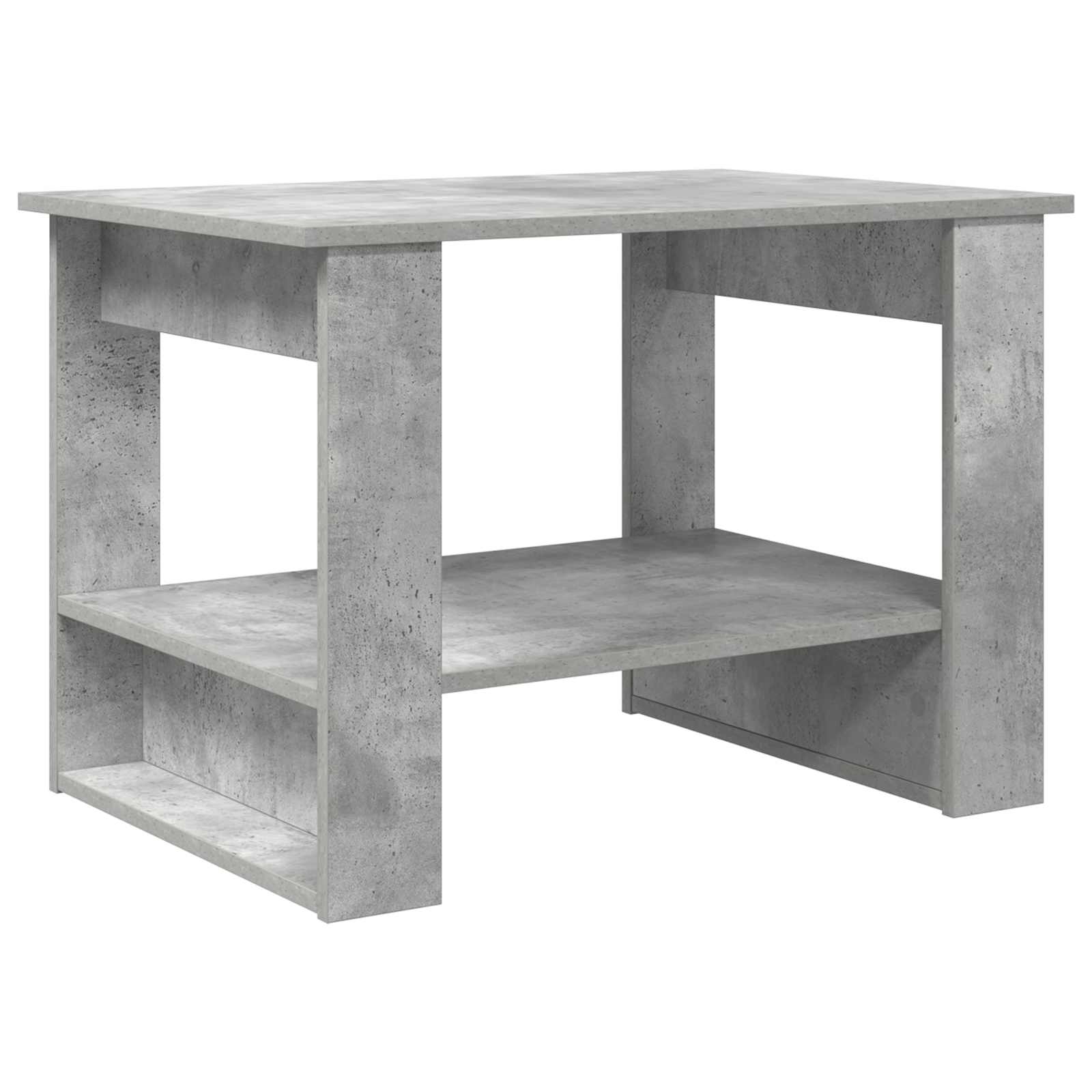 Salontafel Beton Grijs 72 x 50 x 50 cm Bewerkt hout is nu te koop bij PeponiXL, paradijselijk wonen!